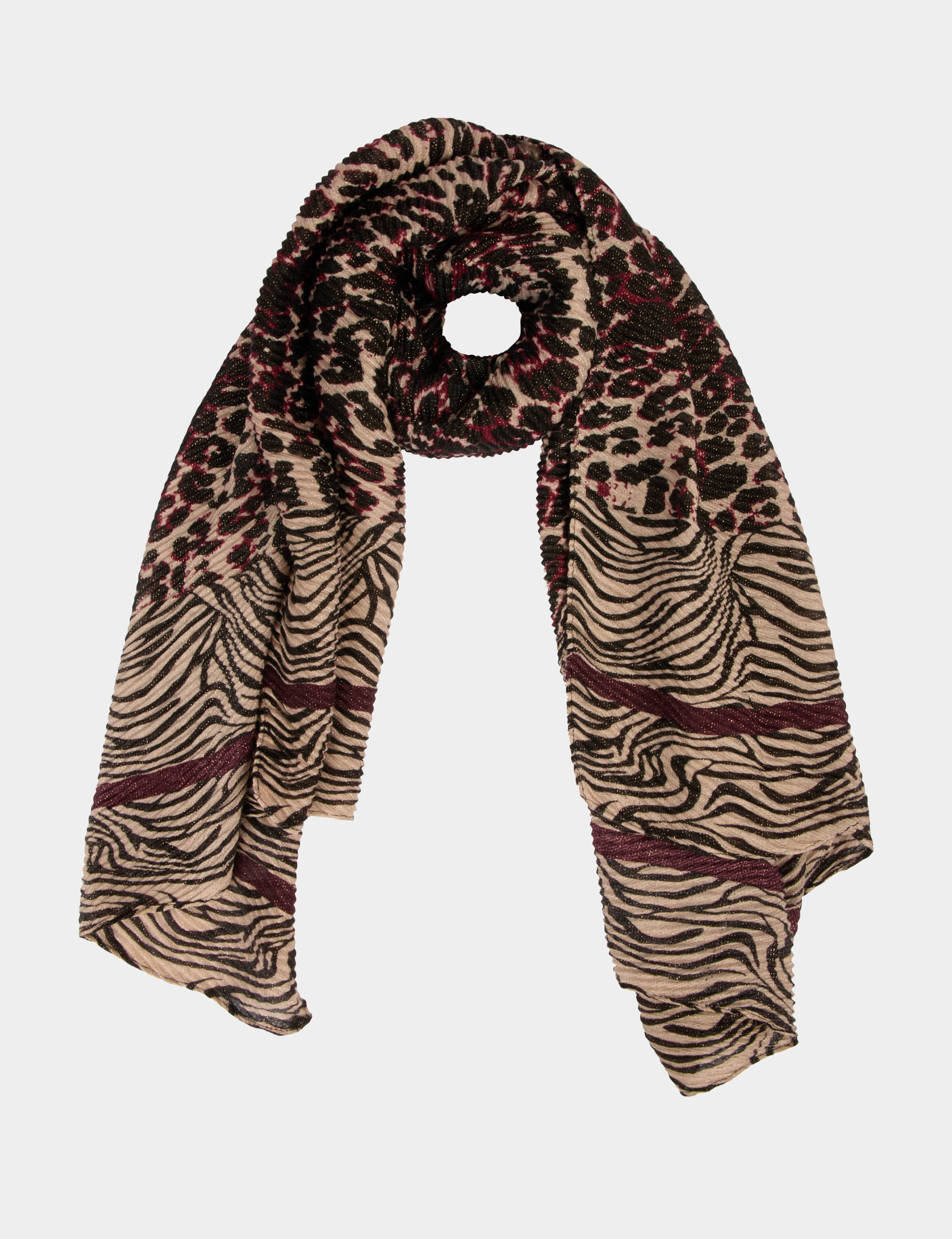 Pleated scarf multicolor women