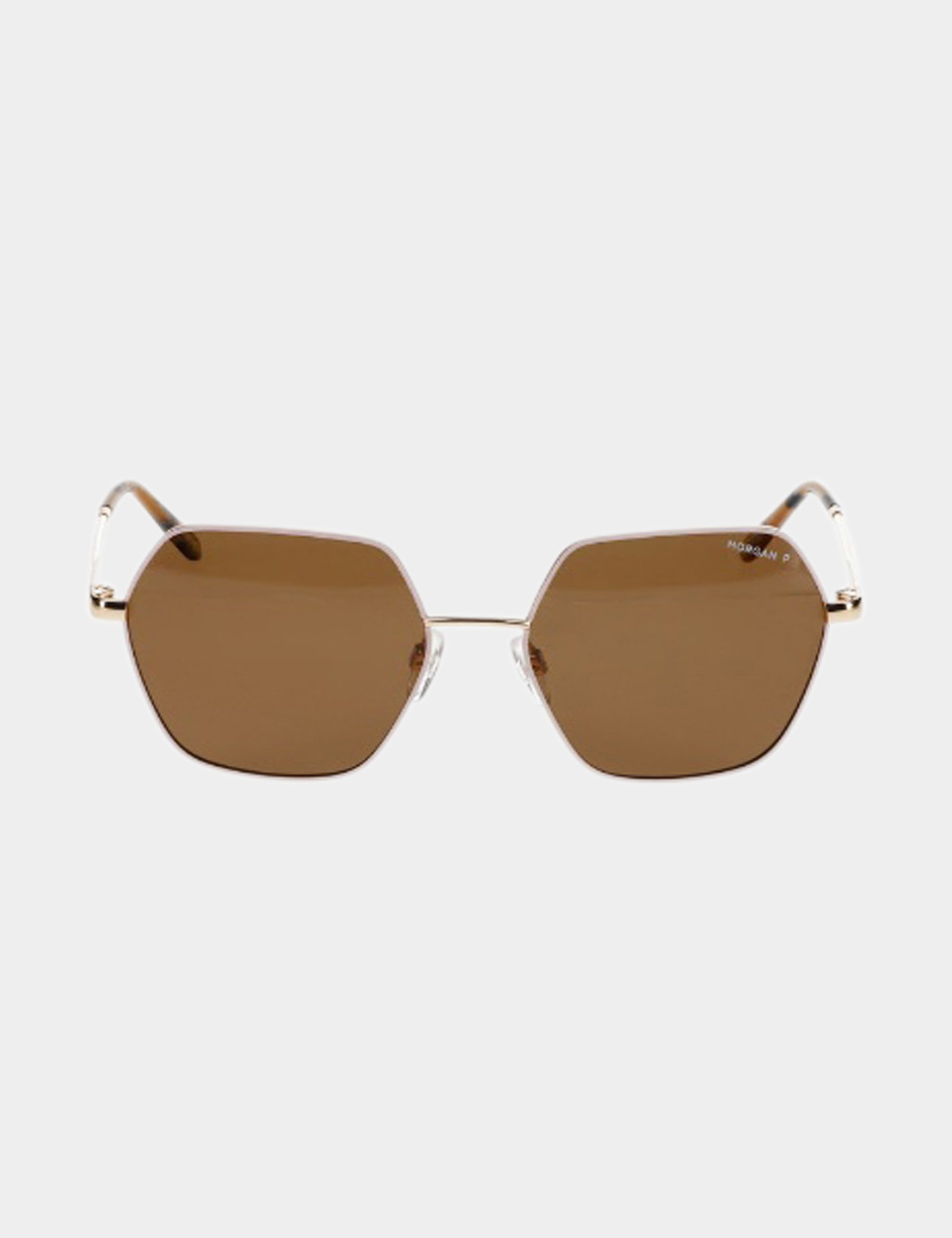 Hexagonal sunglasses beige ladies'