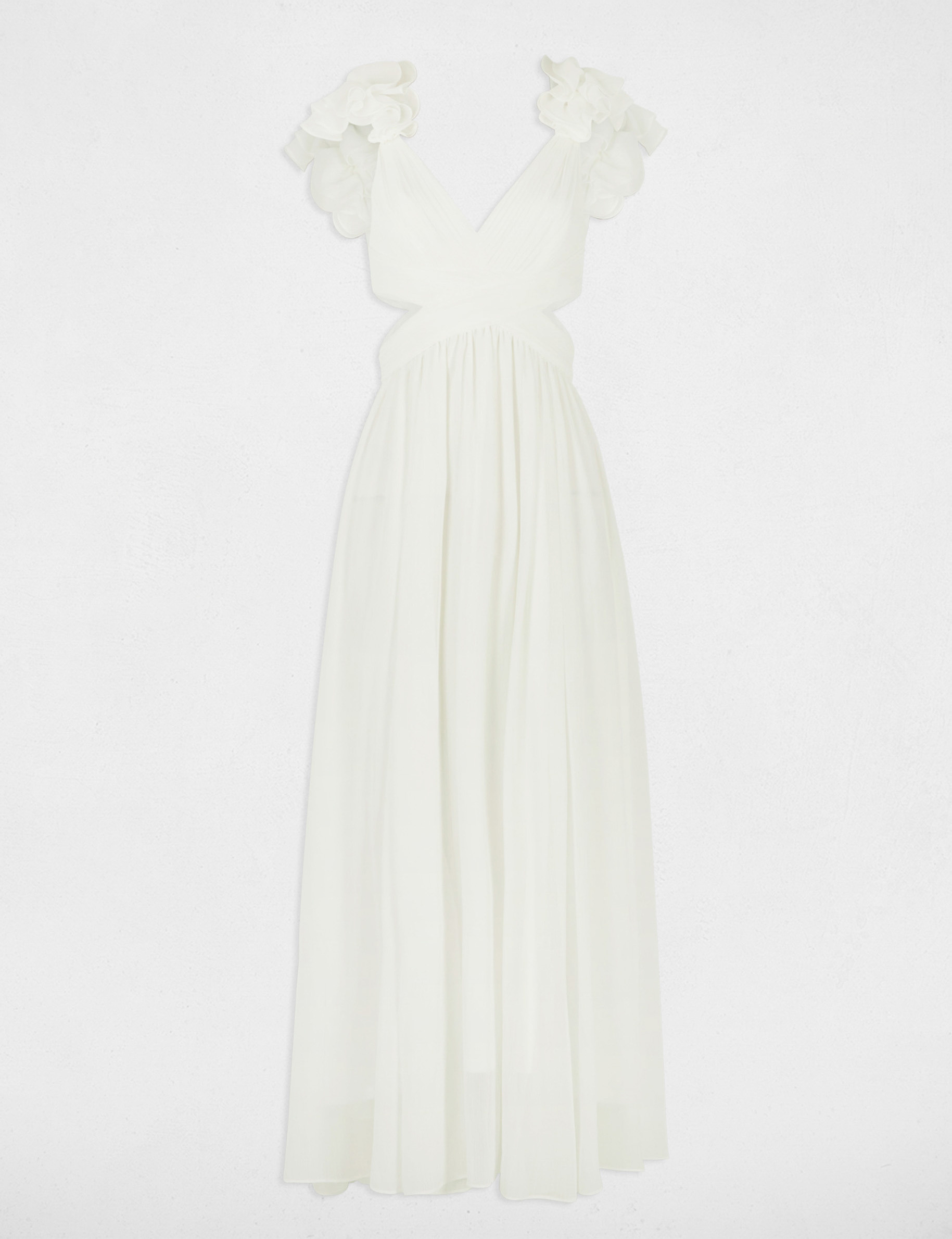 robe longue droite fluide blanc femme Robe longue droite fluide blanc femme
