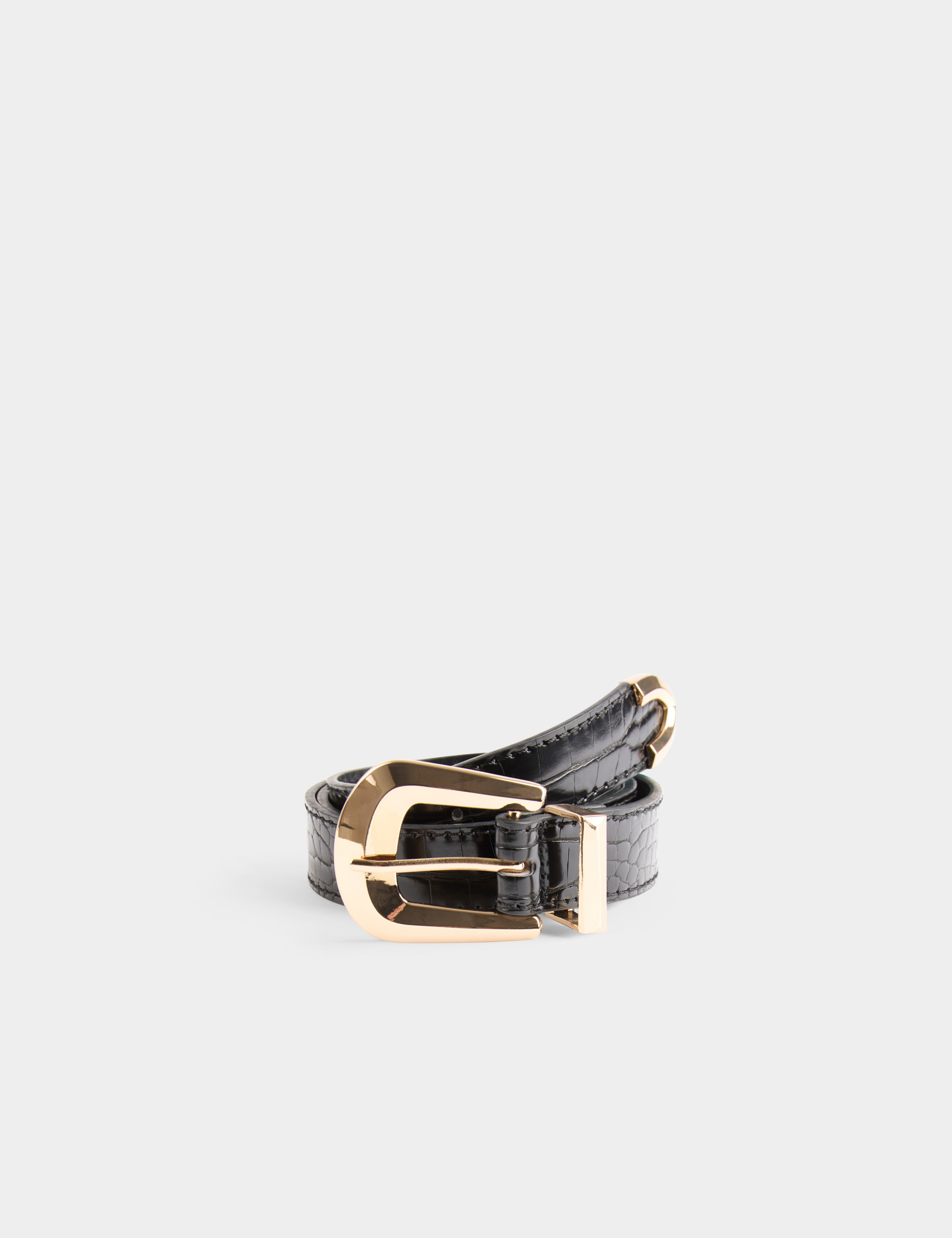 Belt croc effect black women