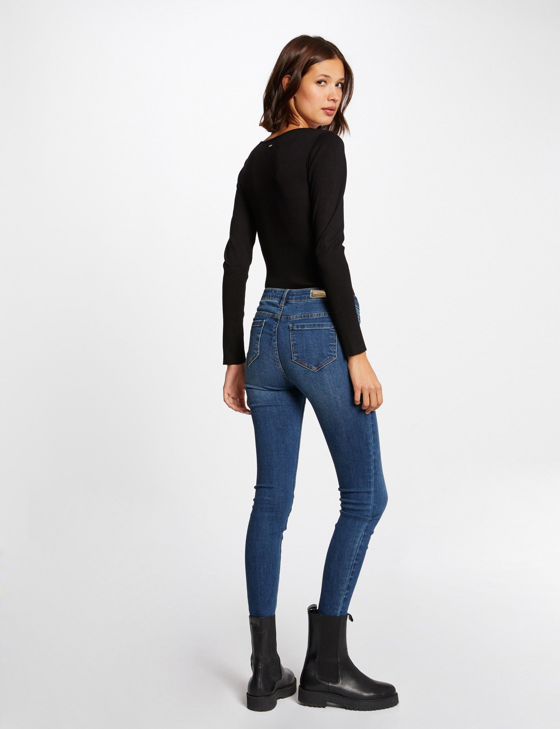 Long-sleeved jumper with zipped detail black women