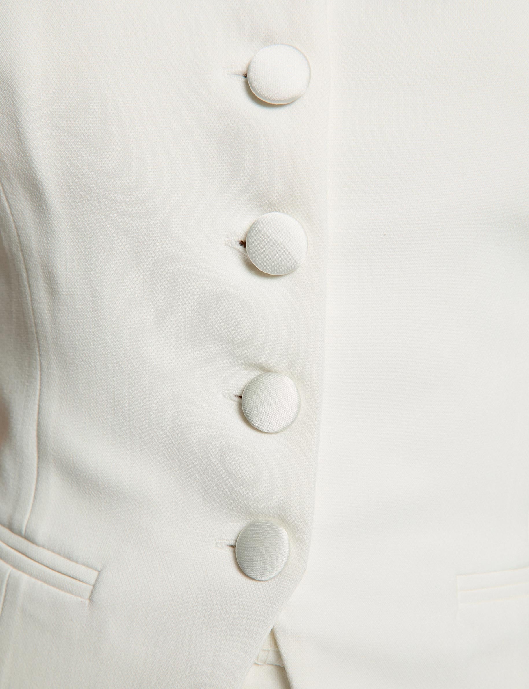 Fitted buttoned bustier white women