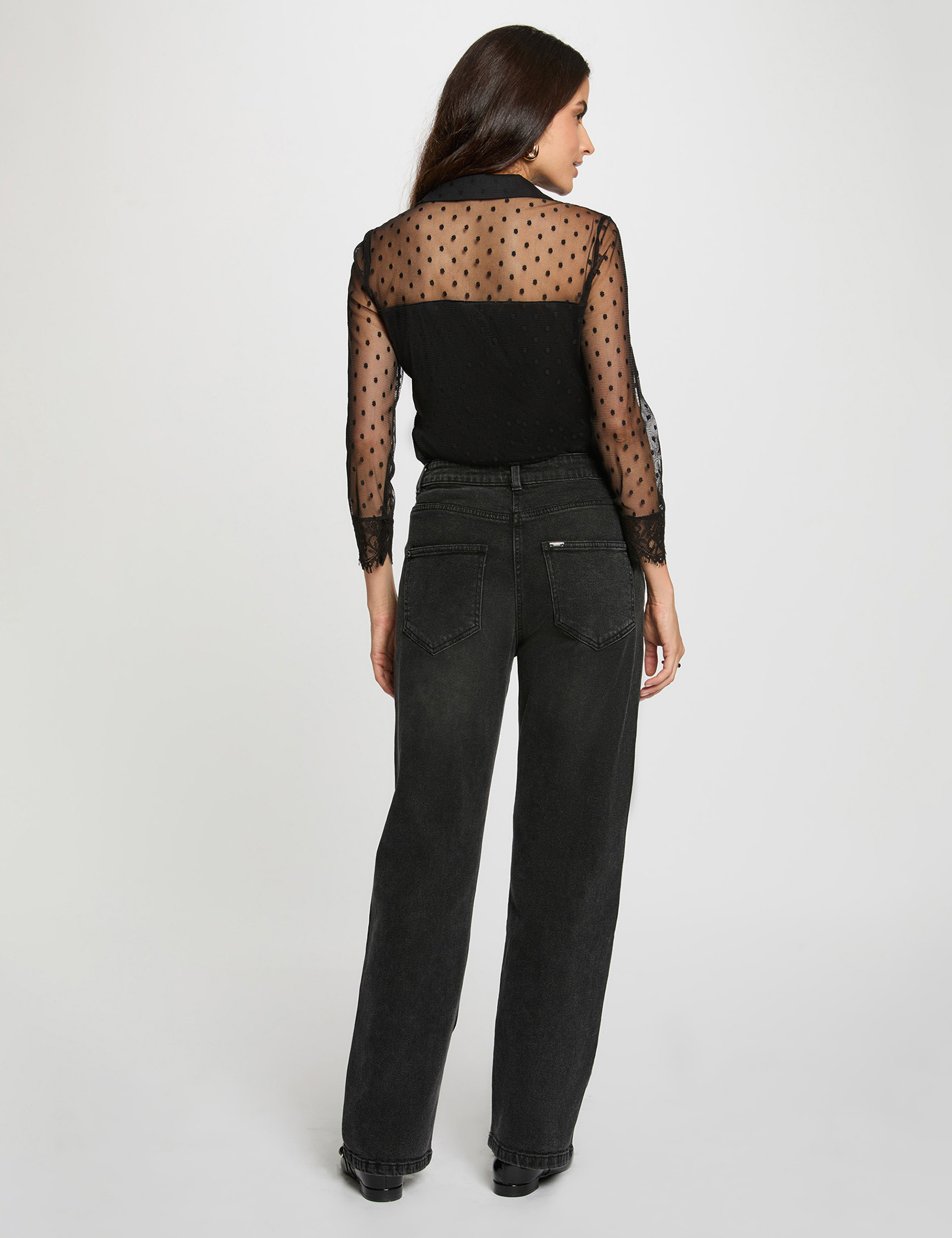 lace cropped shirt black women Lace cropped shirt black women