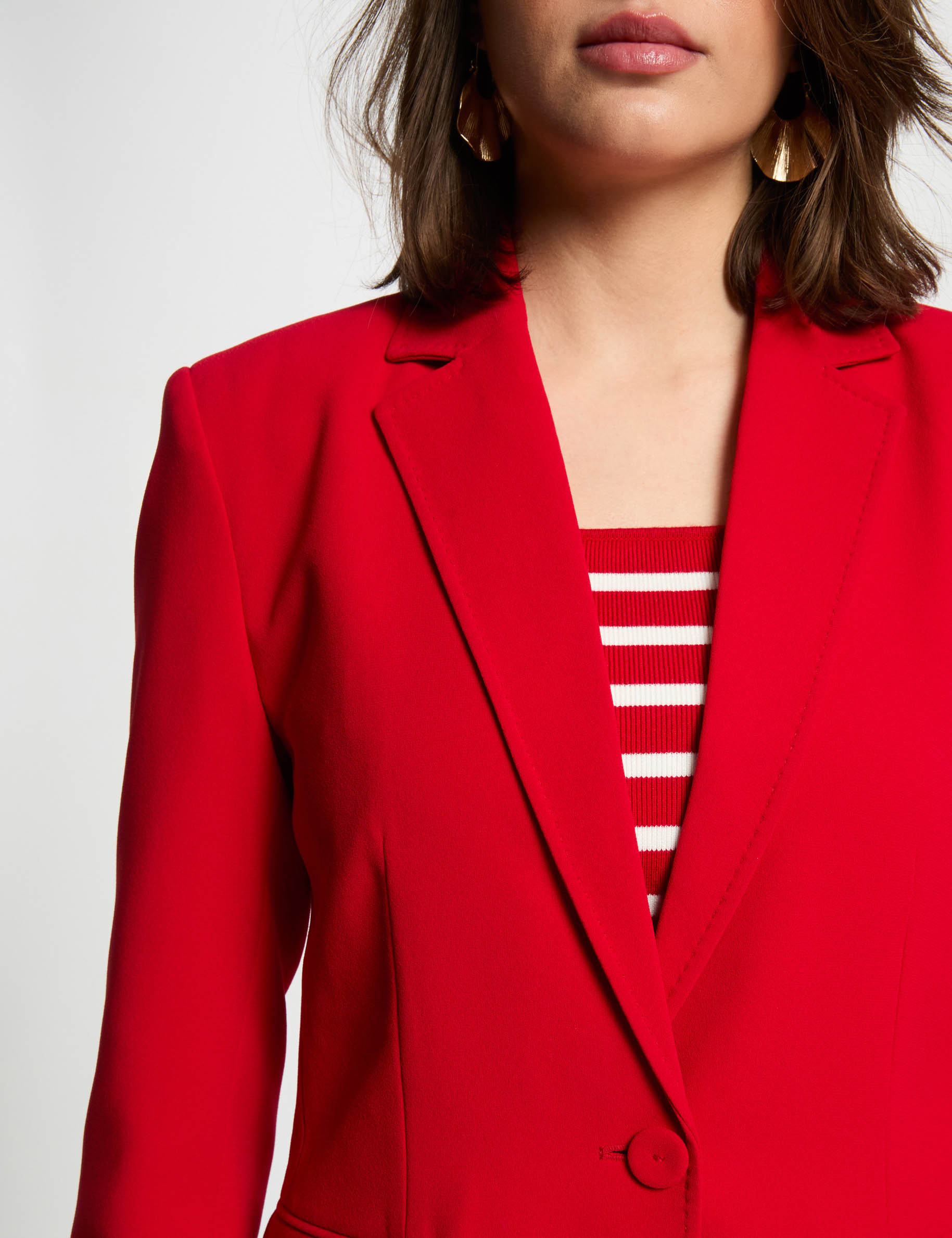 waisted buttoned blazer red women Waisted buttoned blazer red women