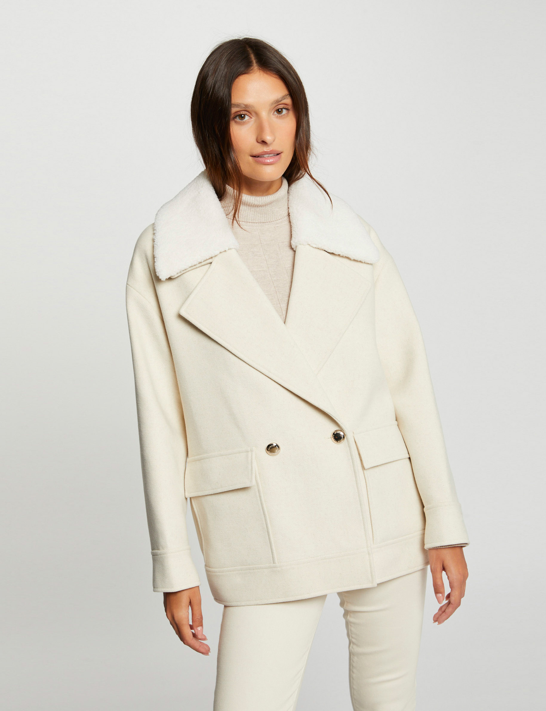 Womens ivory peacoat sale