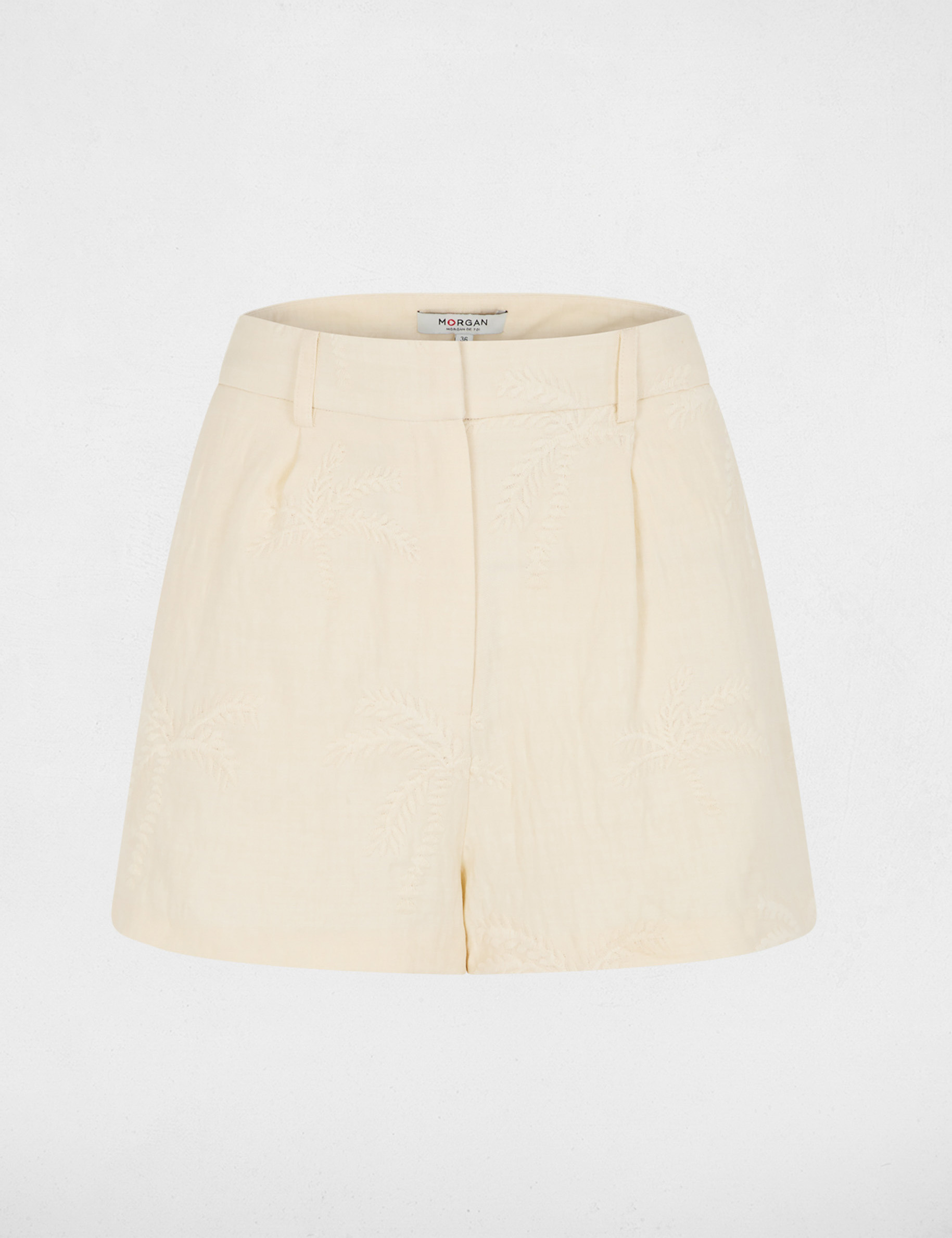 High-waisted shorts cream women