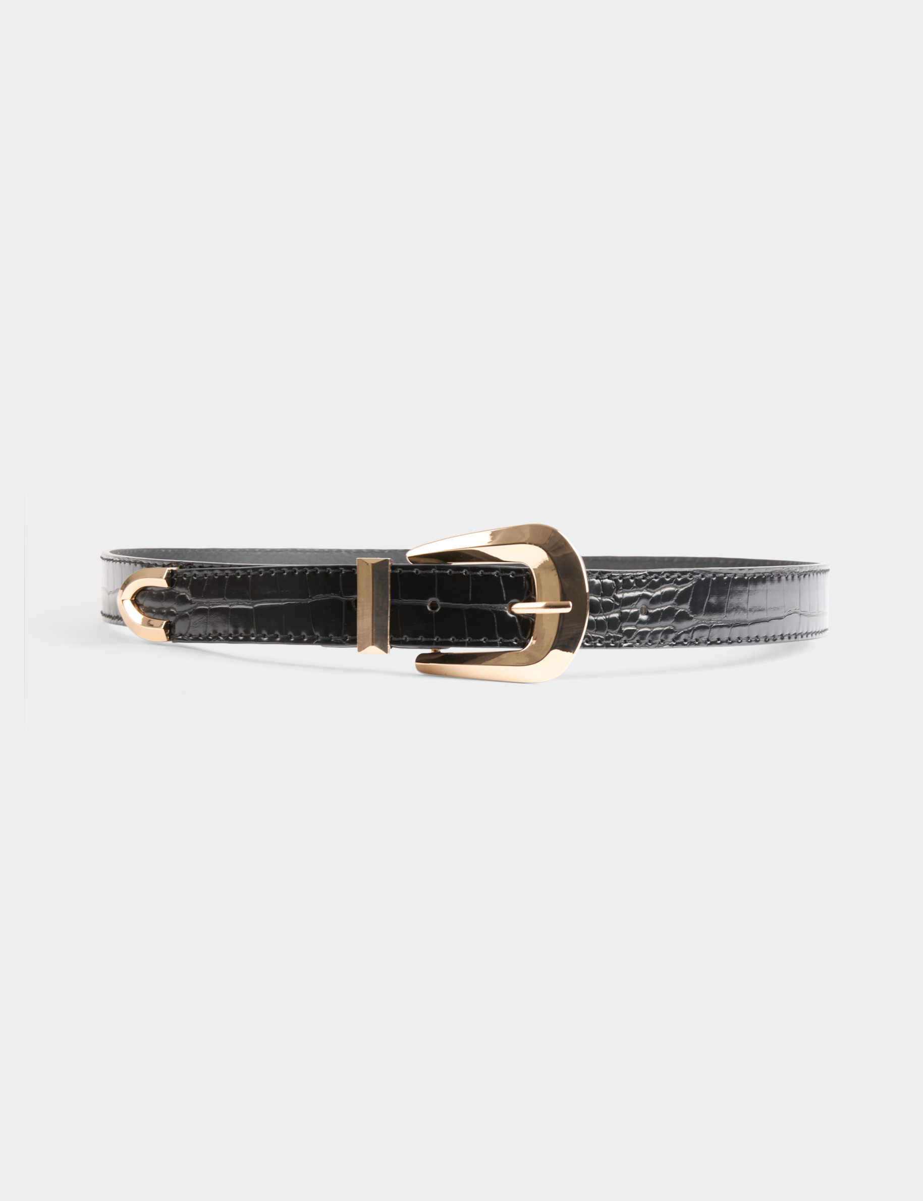 Belt croc effect black women