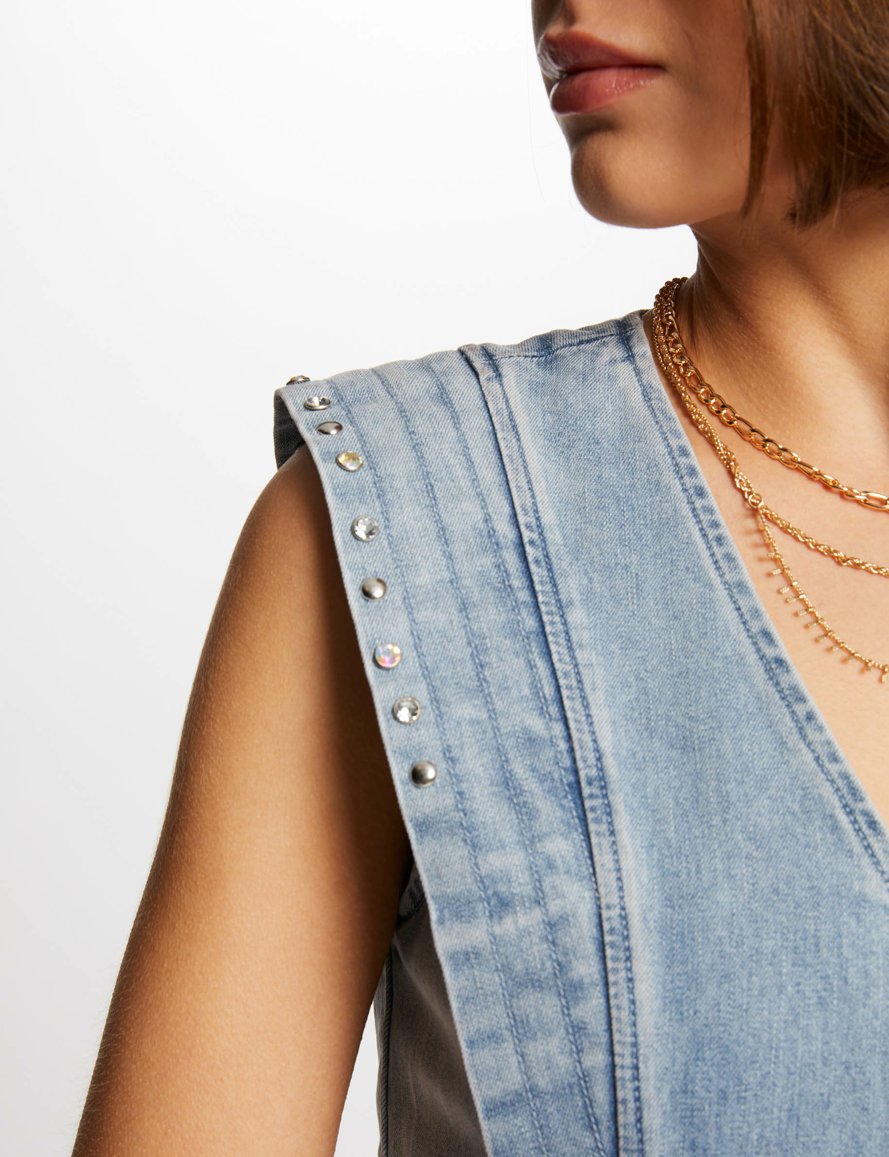 robe courte patineuse en jean jean bleached femme Robe courte patineuse en jean jean bleached femme