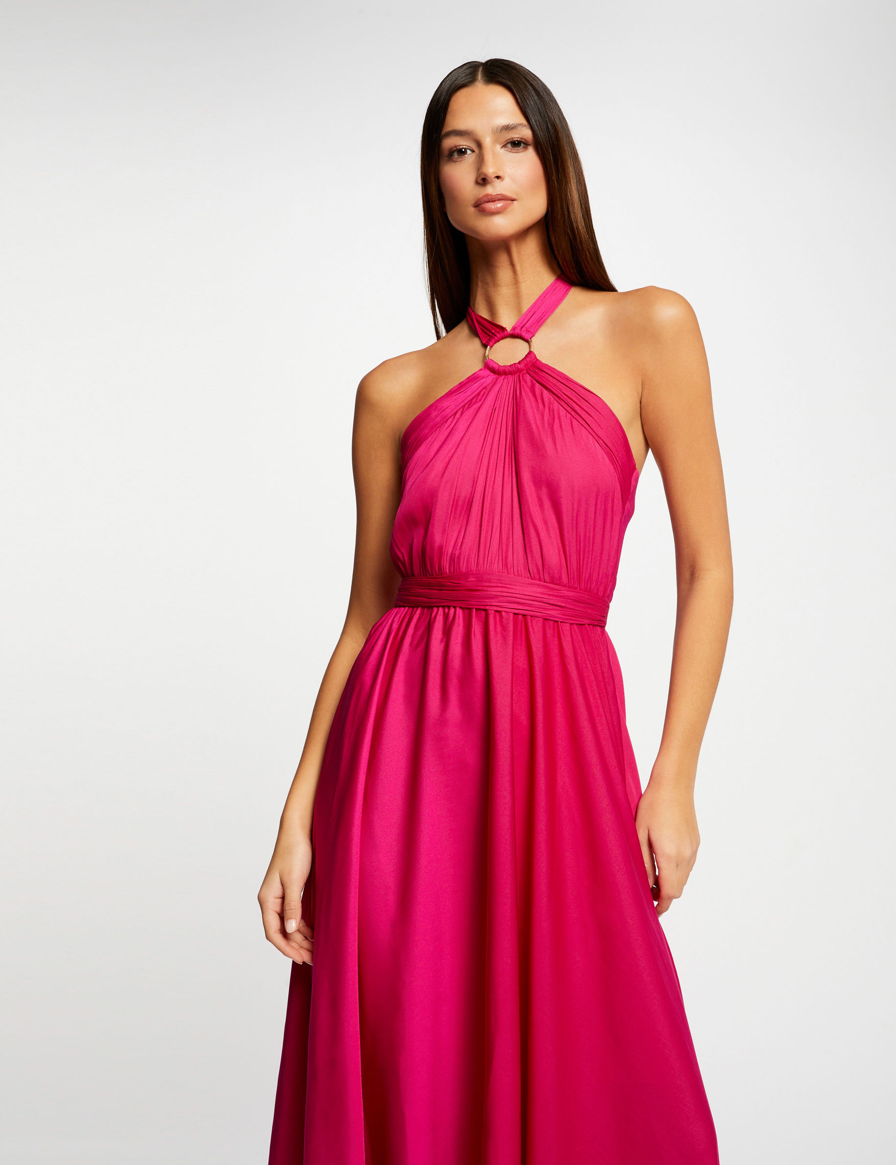 Maxi sleeveless dress dark pink ladies'