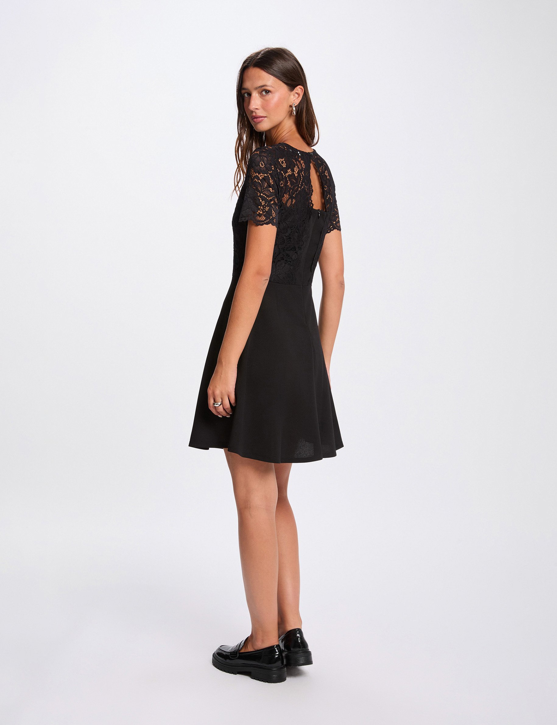 Fitted lace dress black women