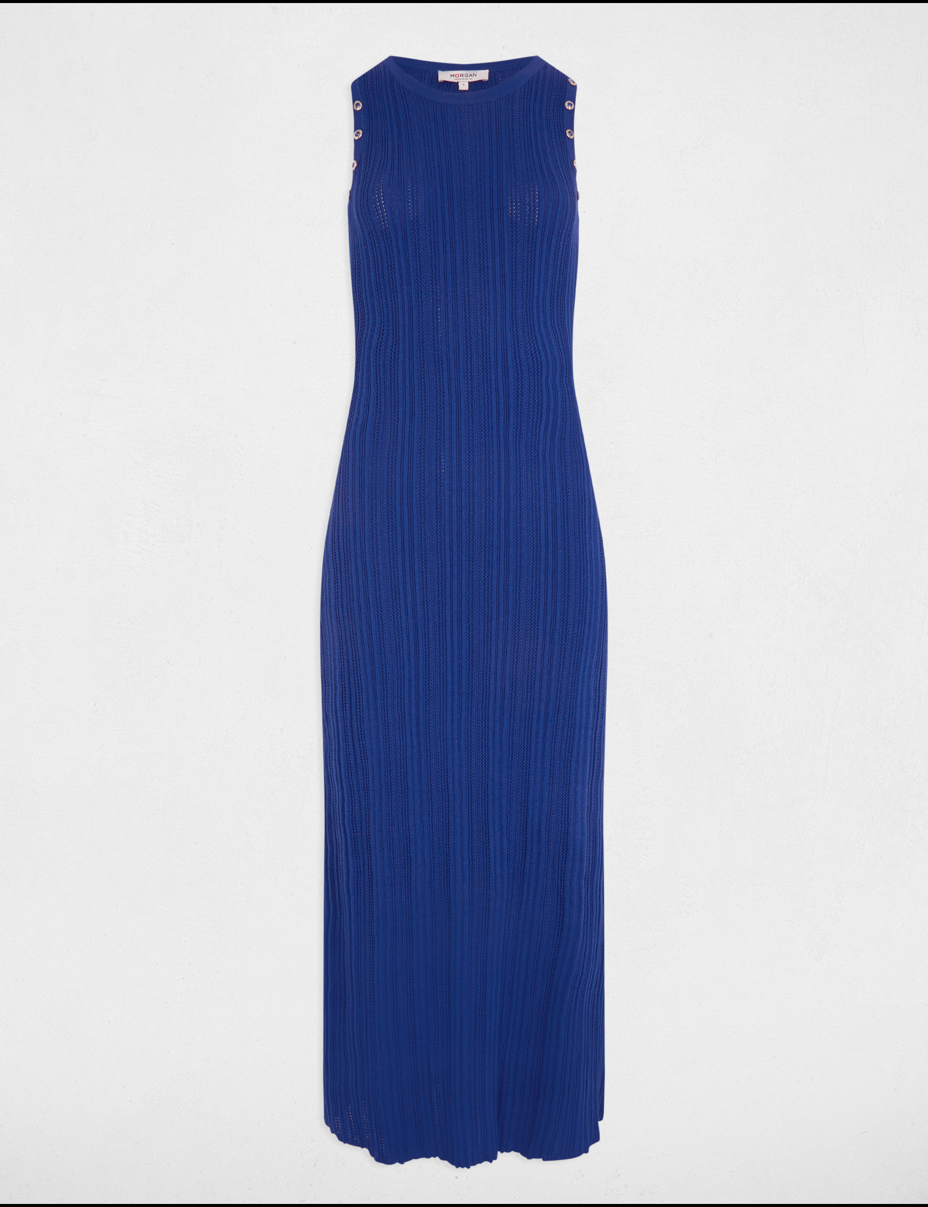 fitted maxi knitted dress electric blue women Fitted maxi knitted dress electric blue women