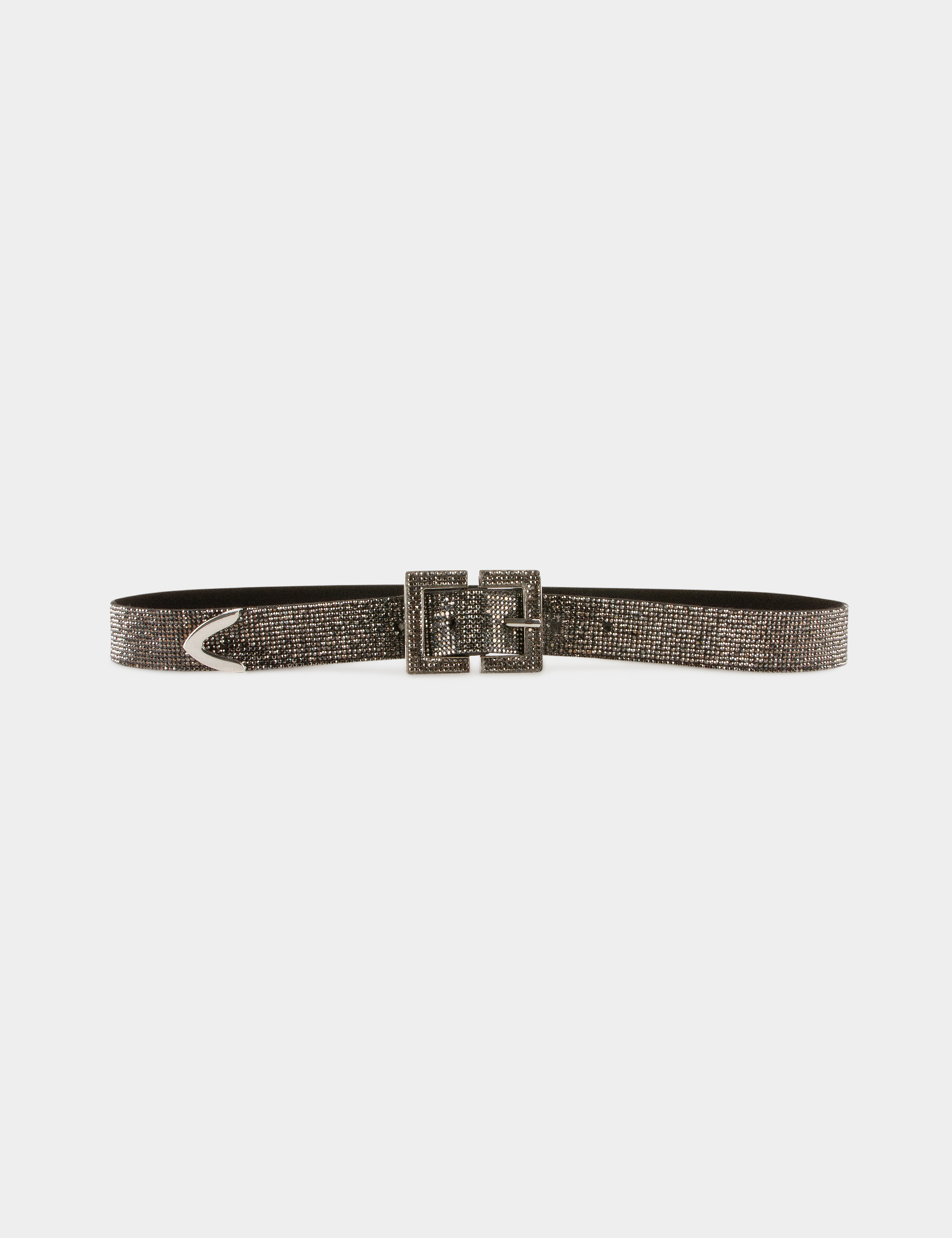 Belt with rhinestones mid-grey ladies'