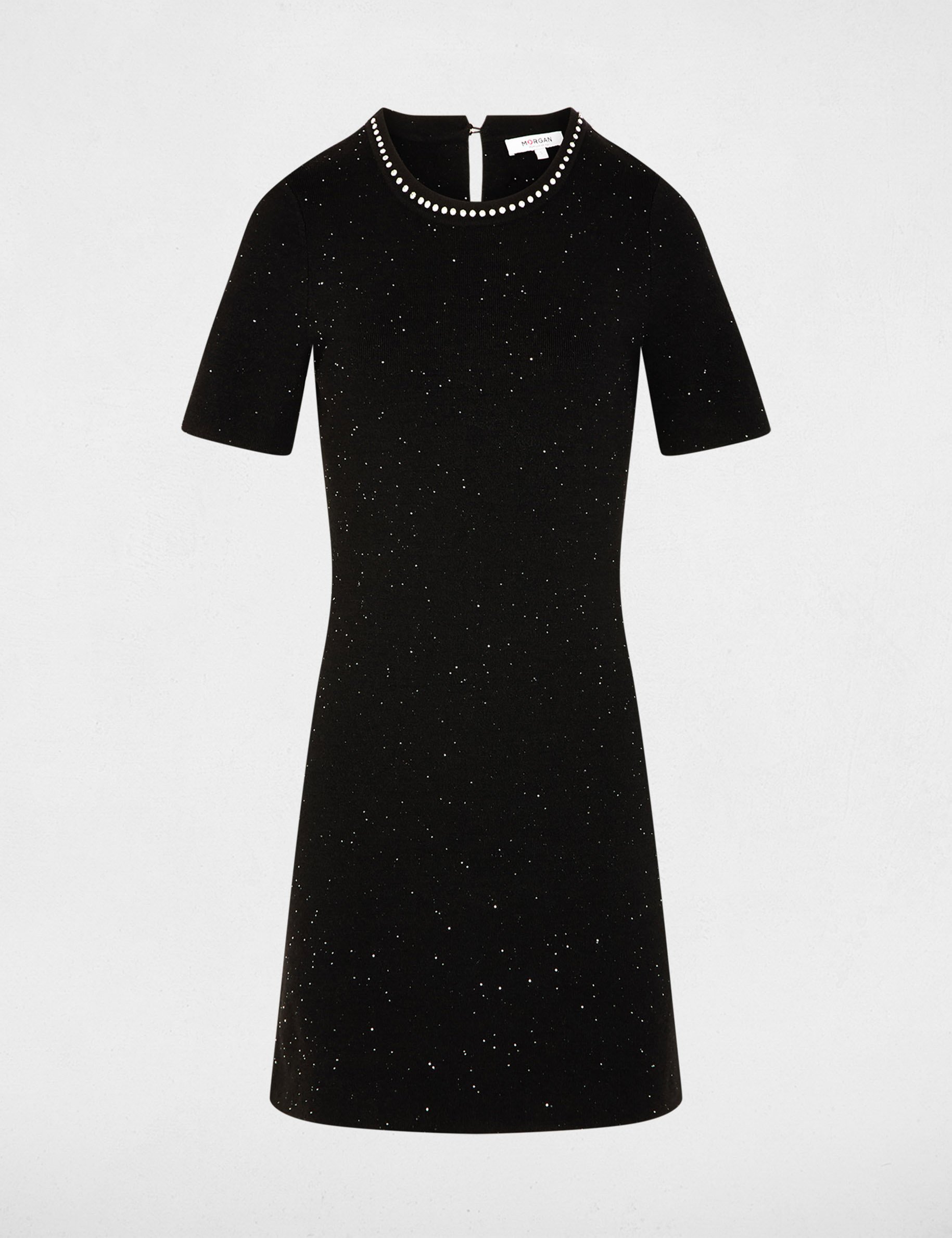 short dress with rhinestones black women Short dress with rhinestones black women