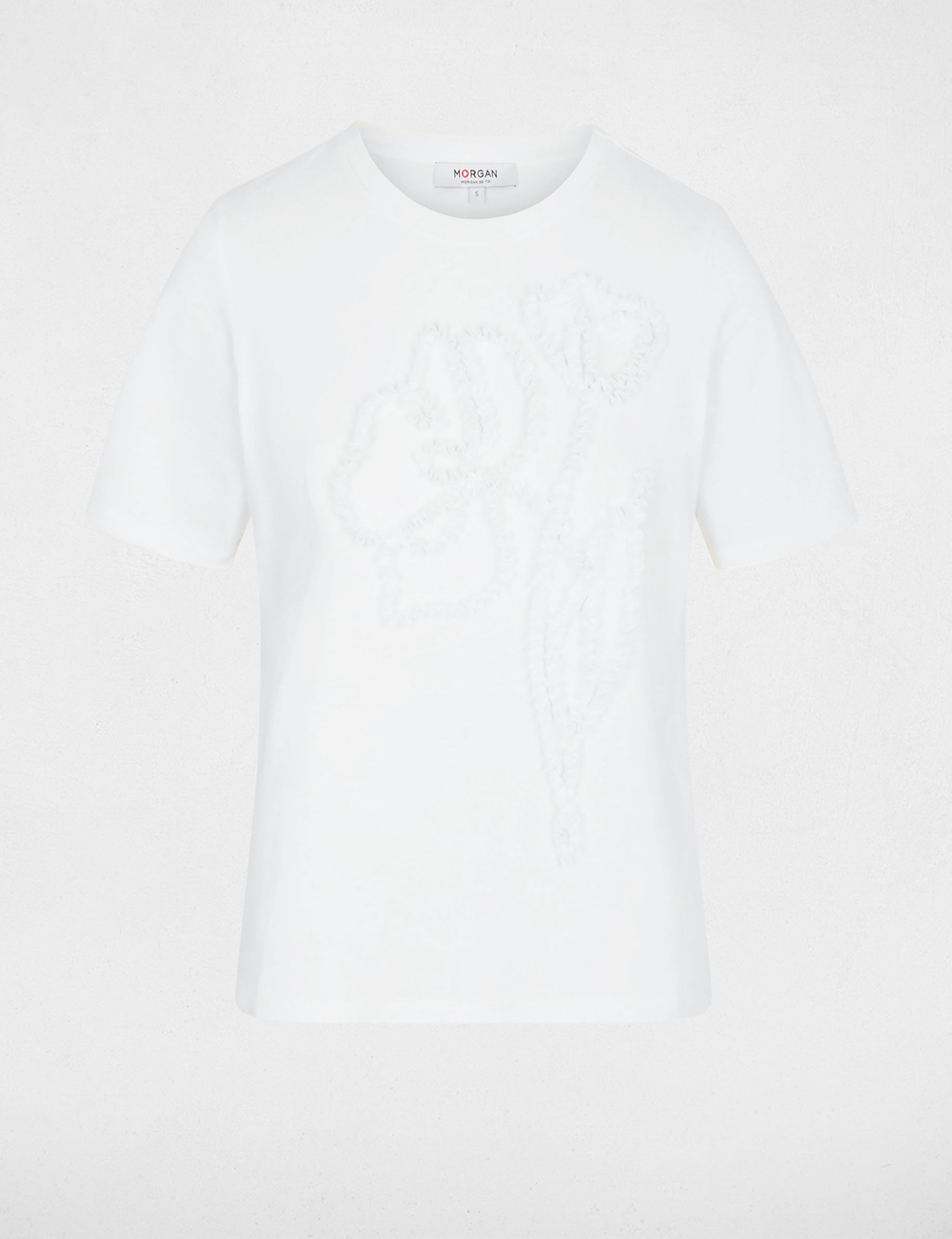 Floral print t-shirt white women