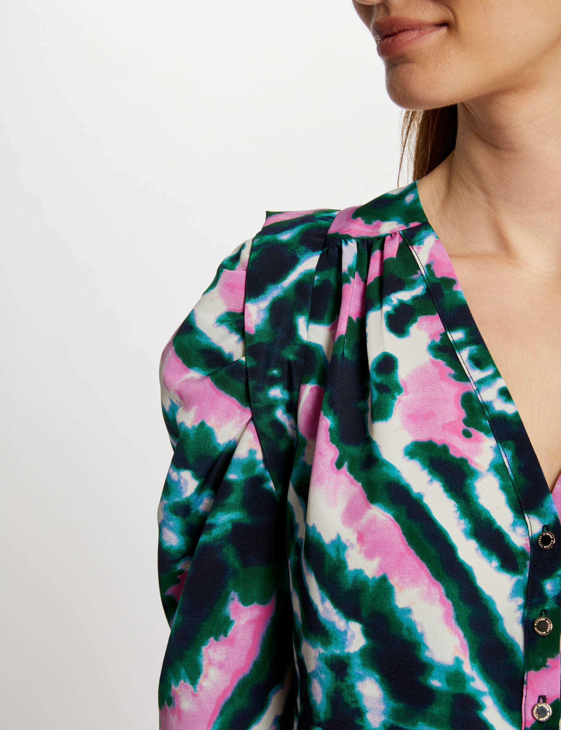 34 length sleeved shirt multicolored women 3/4-length sleeved shirt multicolored women