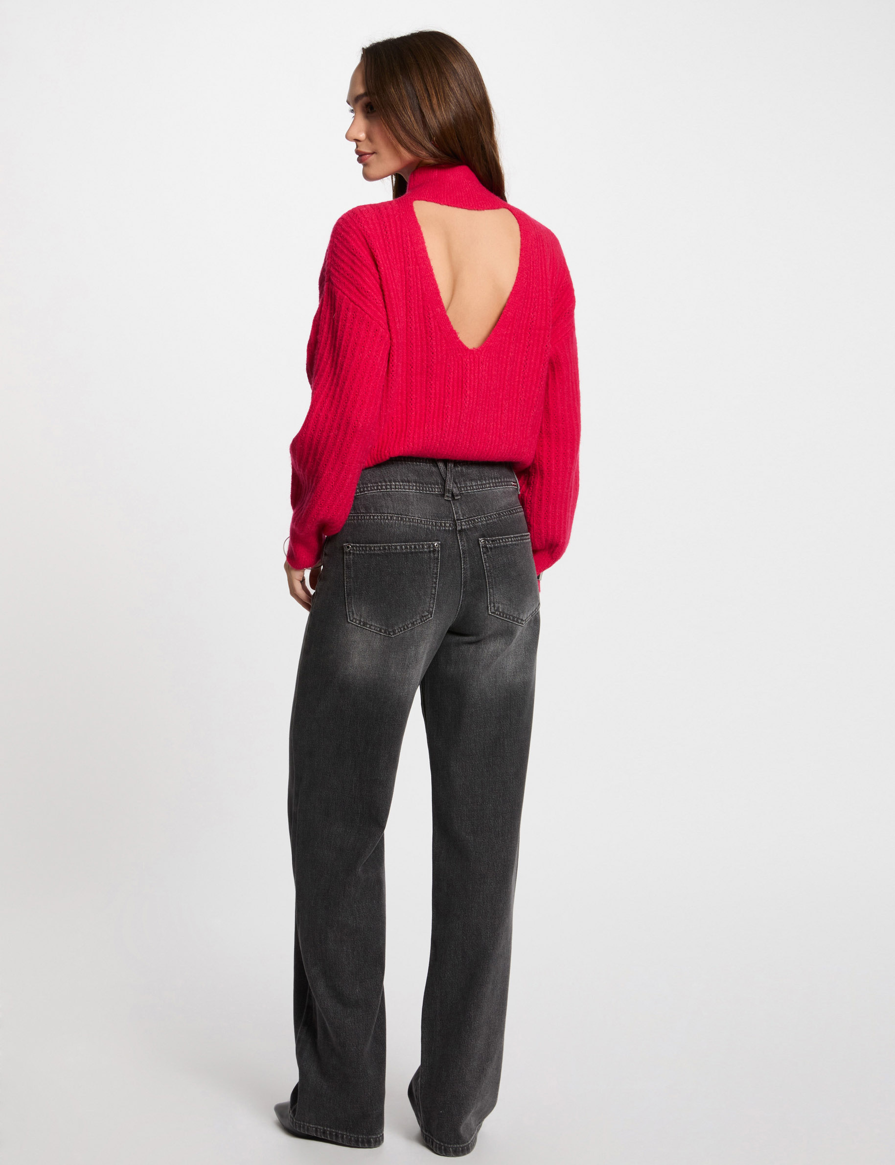 wide leg jeans chain details light grey women Wide leg jeans chain details light grey women