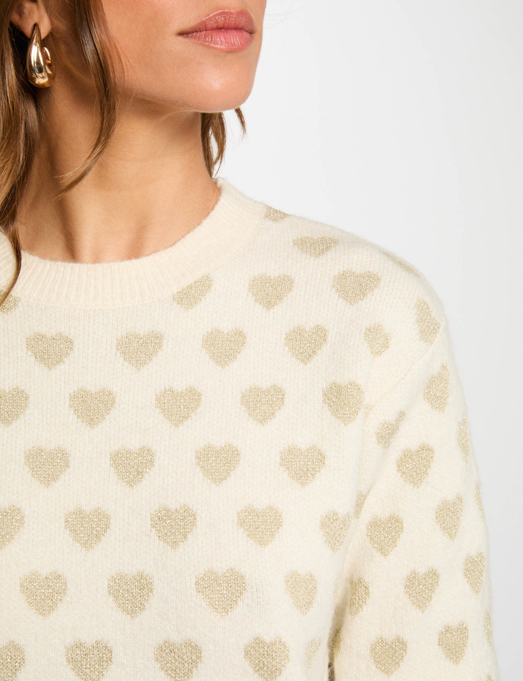 printed jumper round neck ivory women Printed jumper round neck ivory women