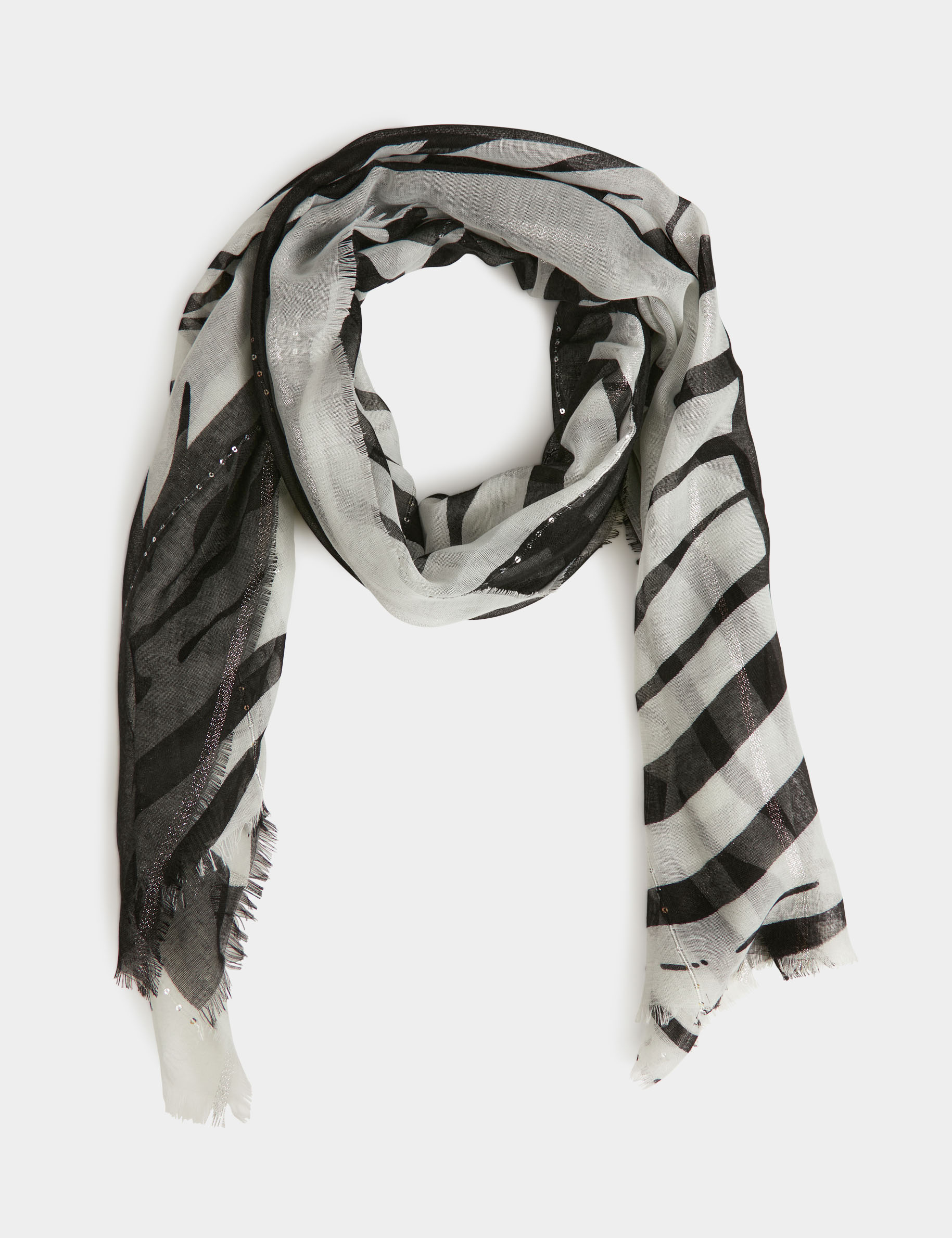 Scarf with zebra print white ladies' Scarf with zebra print white ladies'