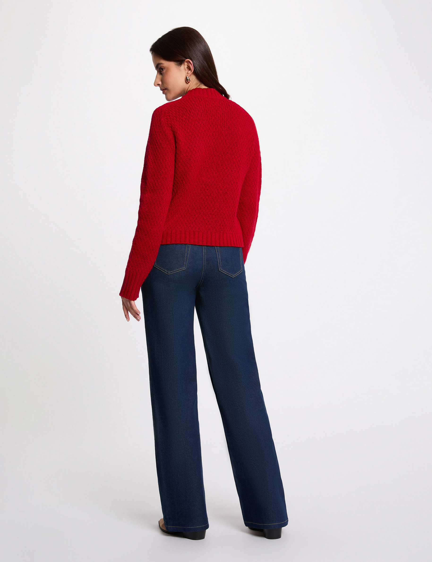 V-neck sweater red women
