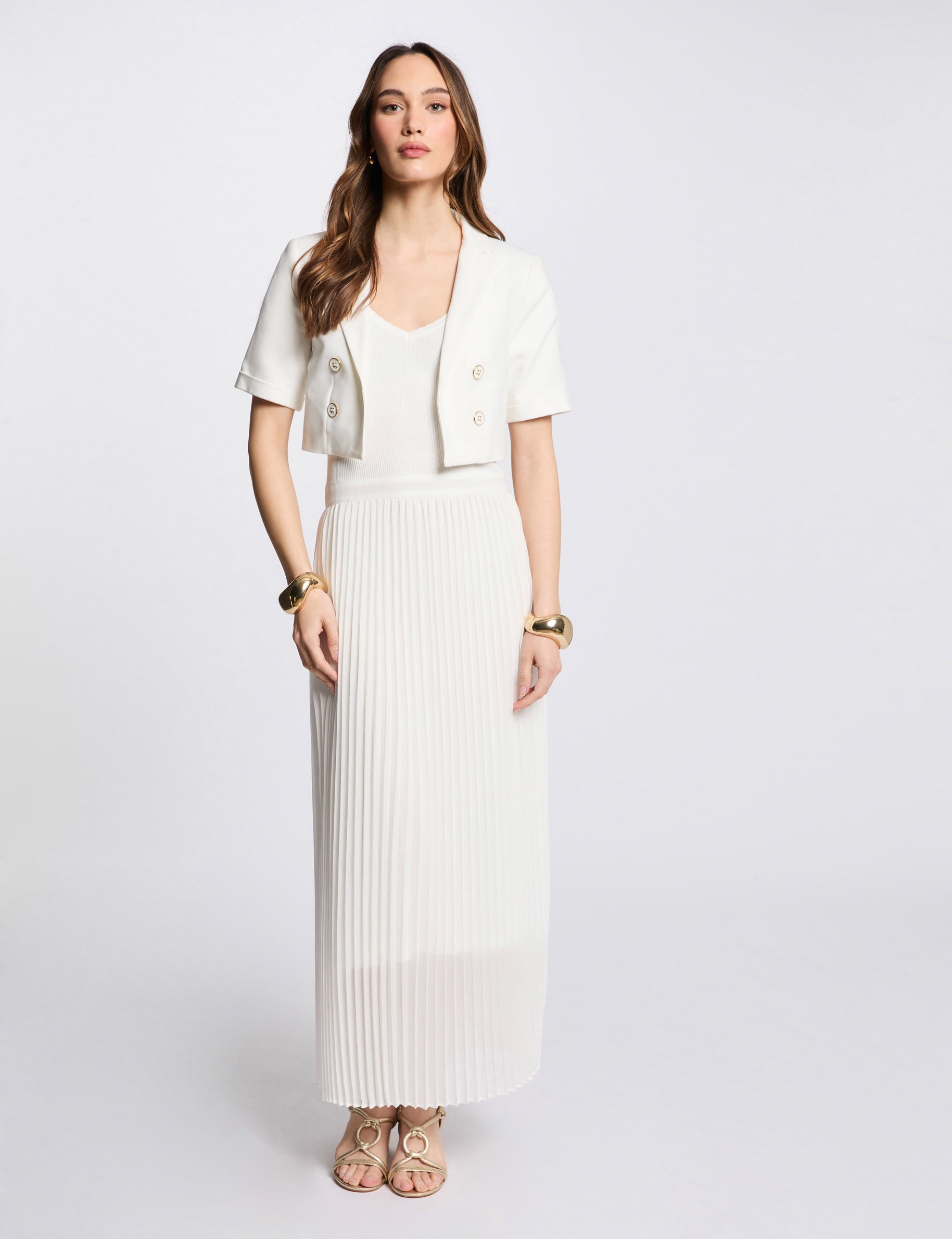 Short-sleeved bolero white women