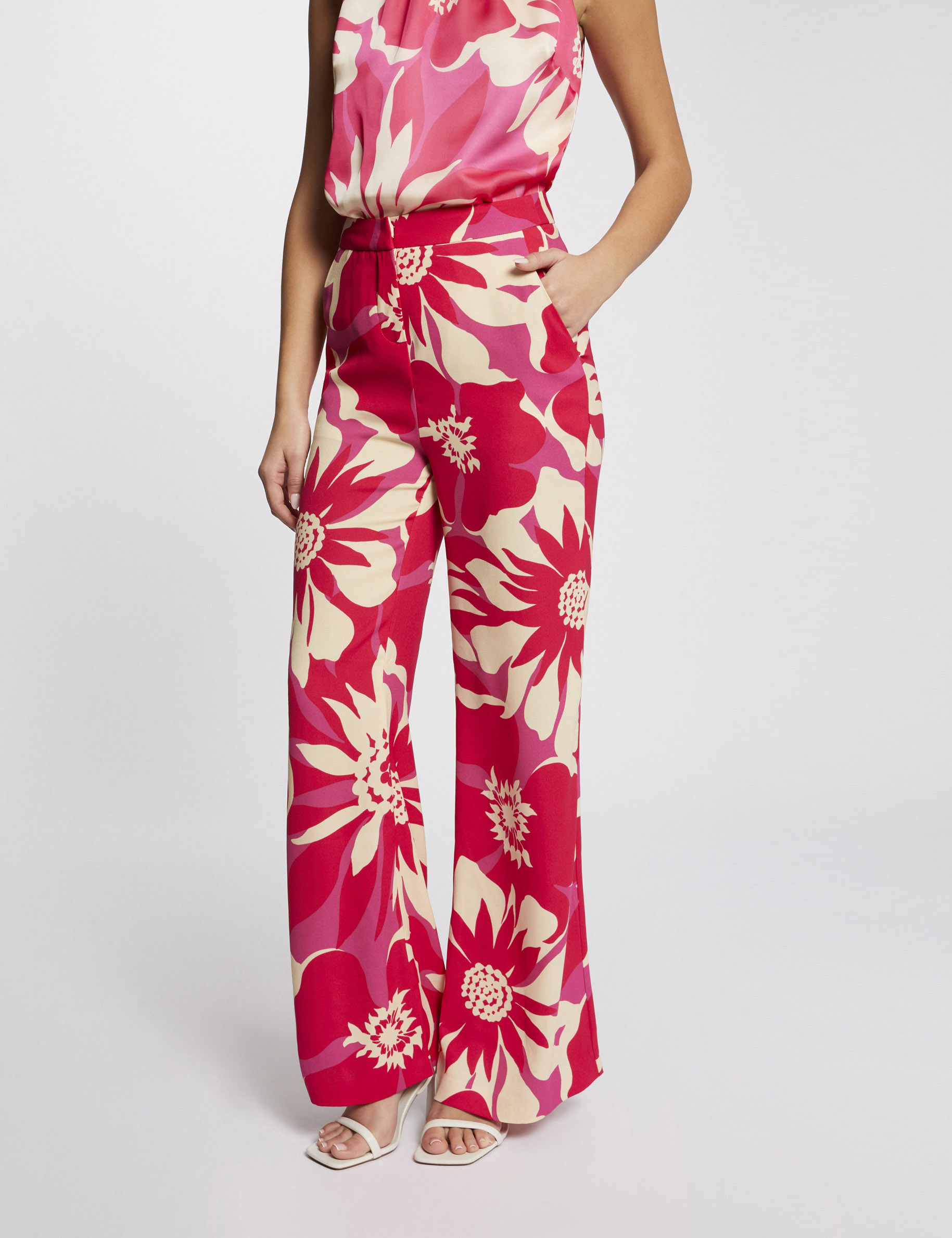 Loose wide leg trousers floral print multico ladies