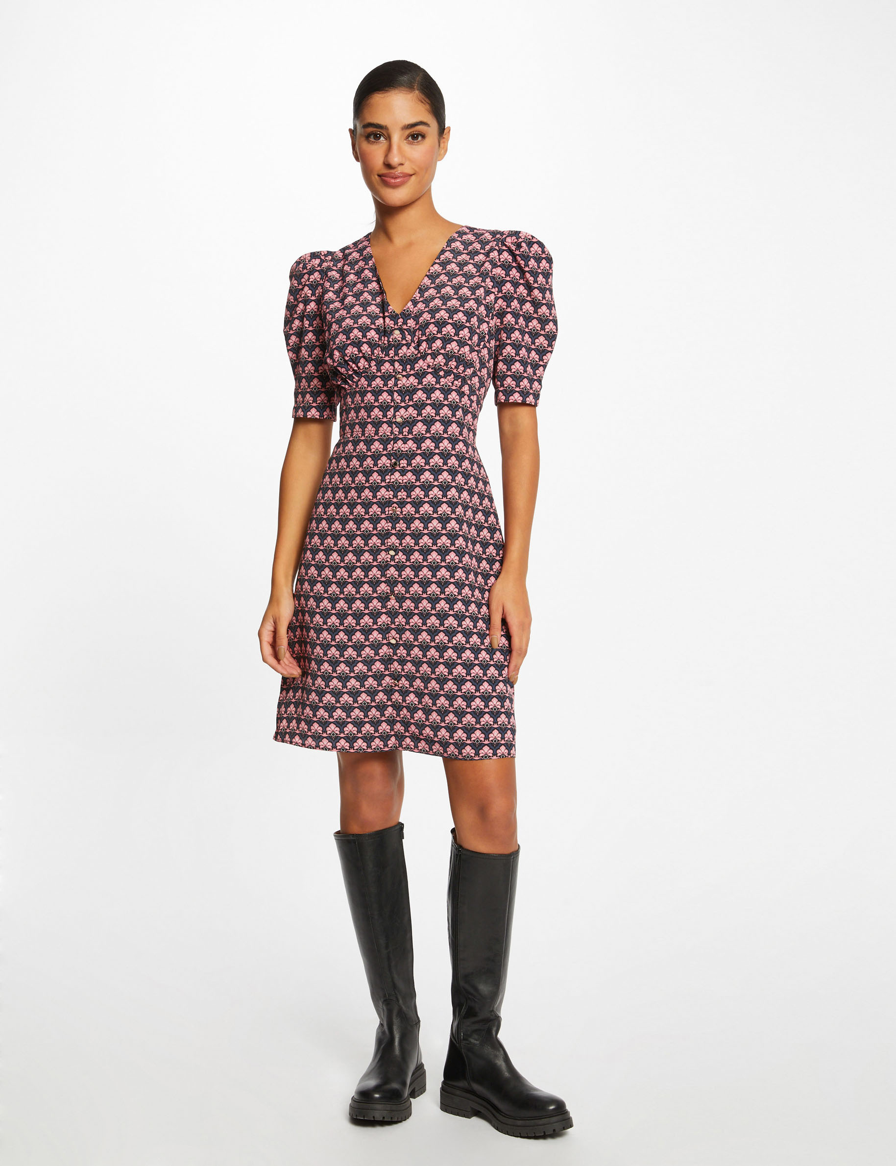 Straight dress with abstract print multico ladies'