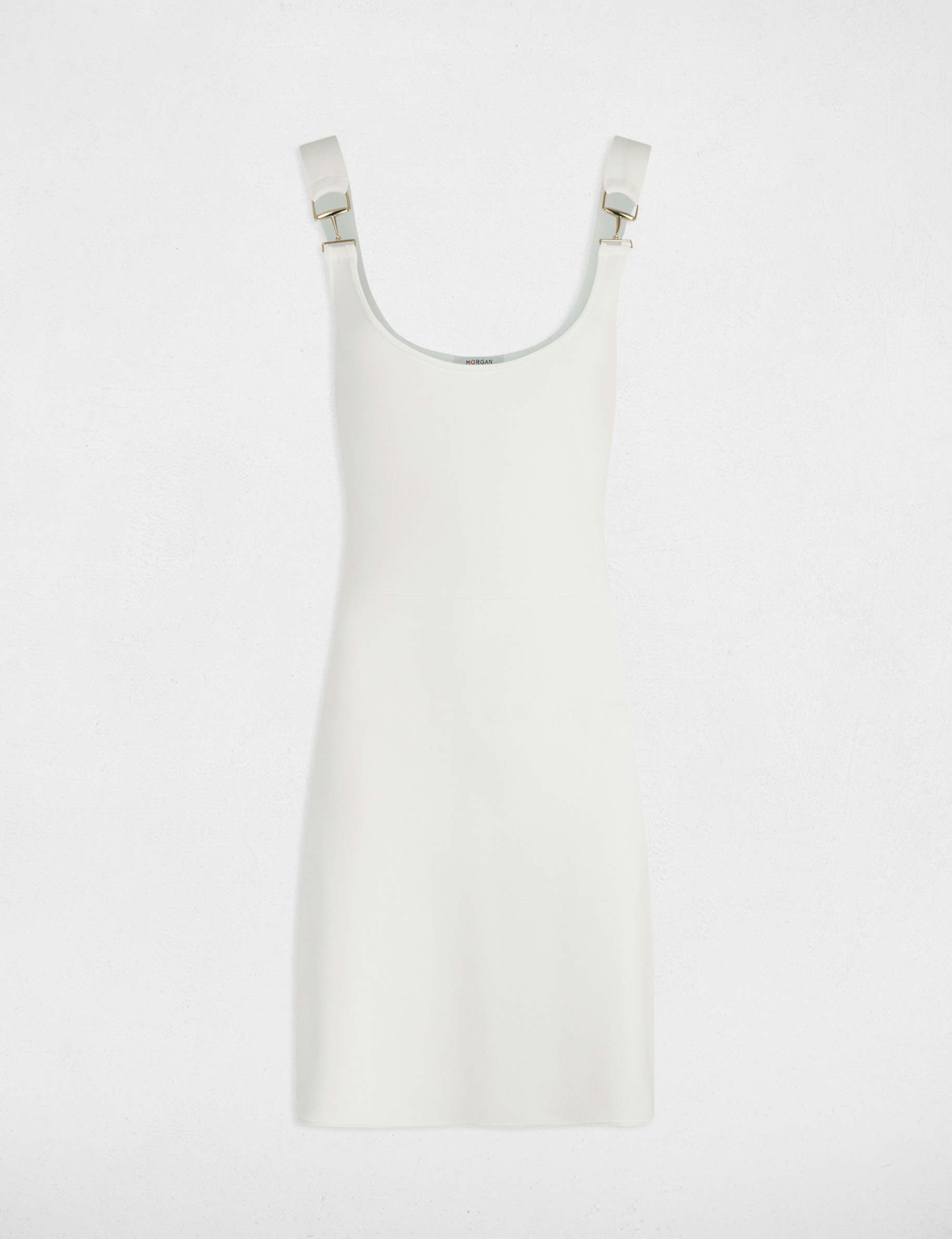 fitted knitted dress straps ecru women Fitted knitted dress straps ecru women
