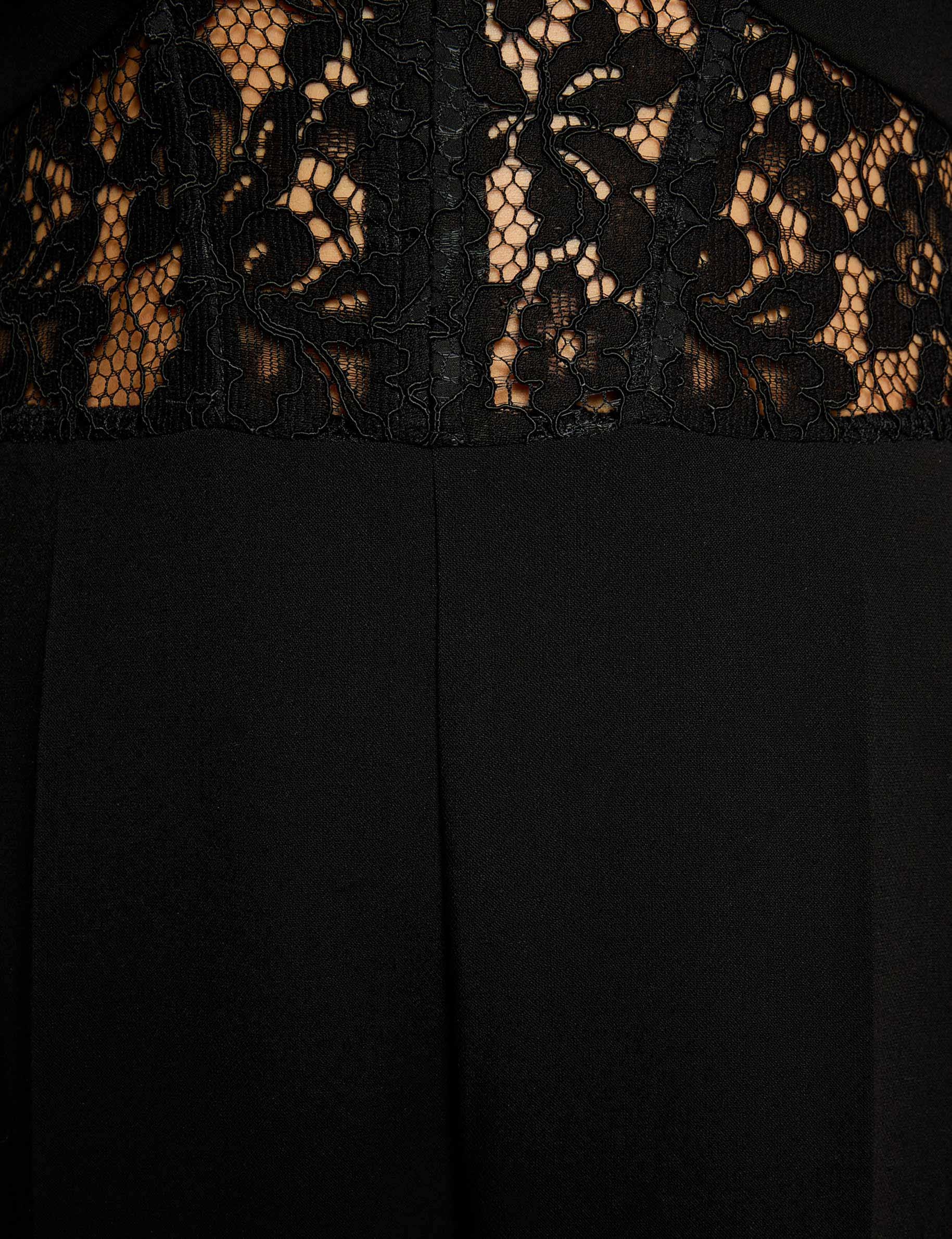 lace jumpsuit with tailored collar black women null
