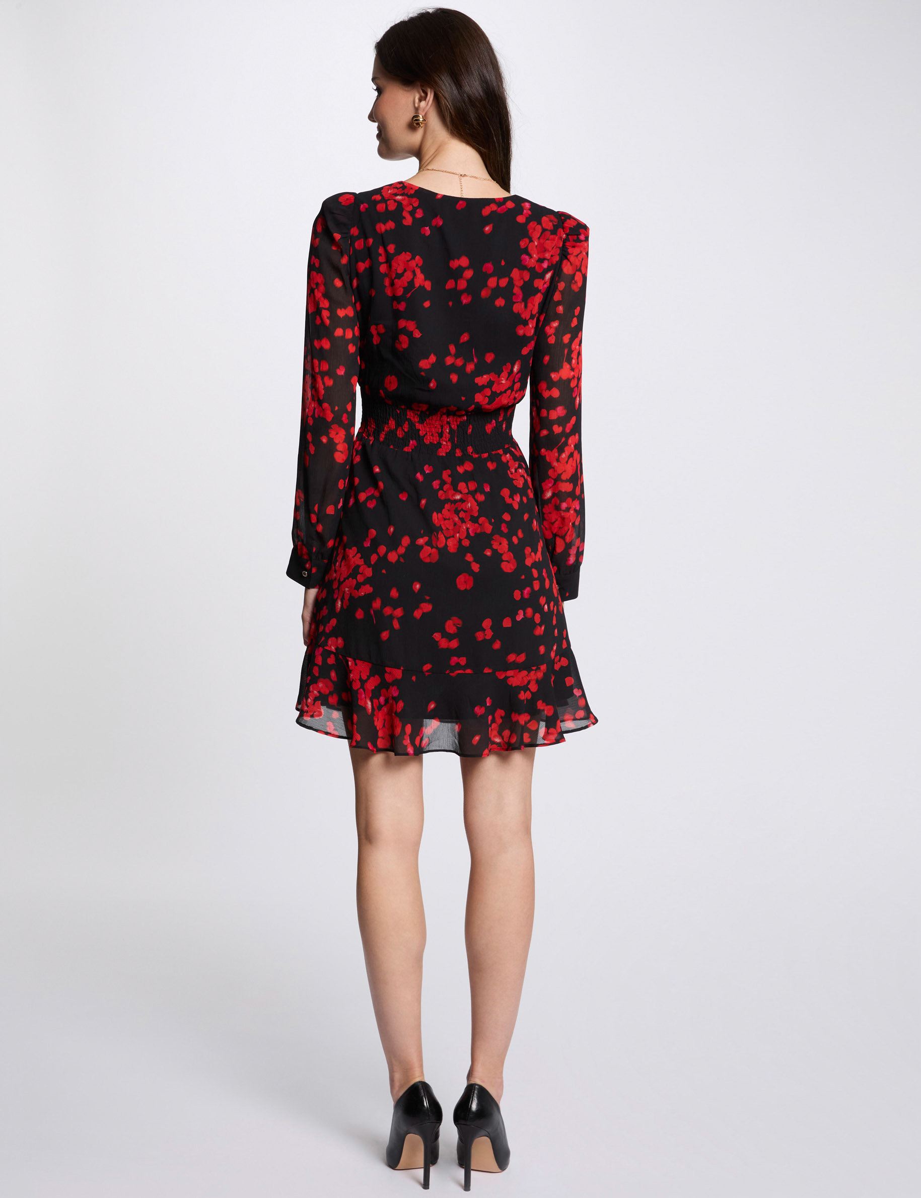 robe courte evasee imprimee multicolore femme Robe courte évasée imprimée multicolore femme
