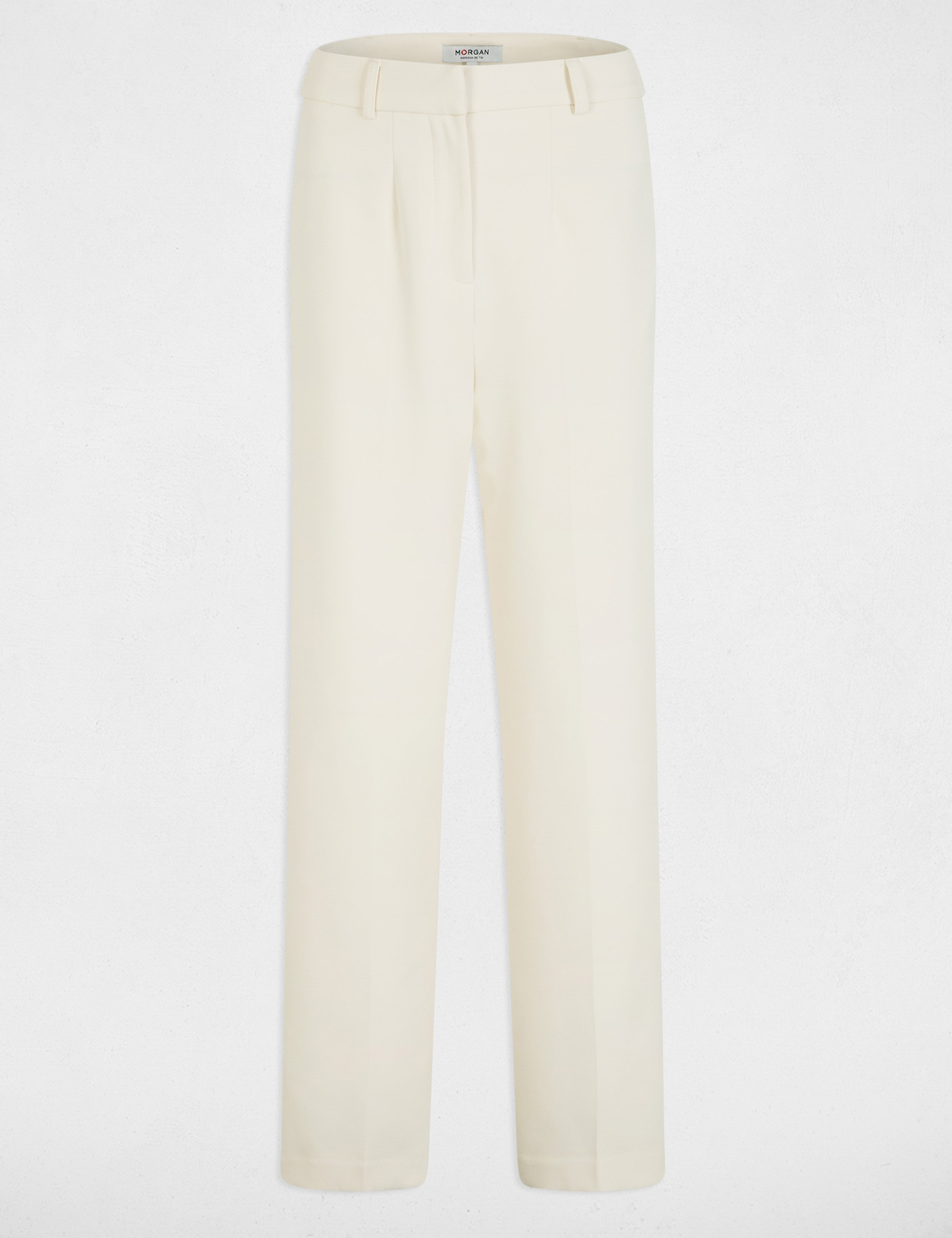 Straight trousers with darts cream women