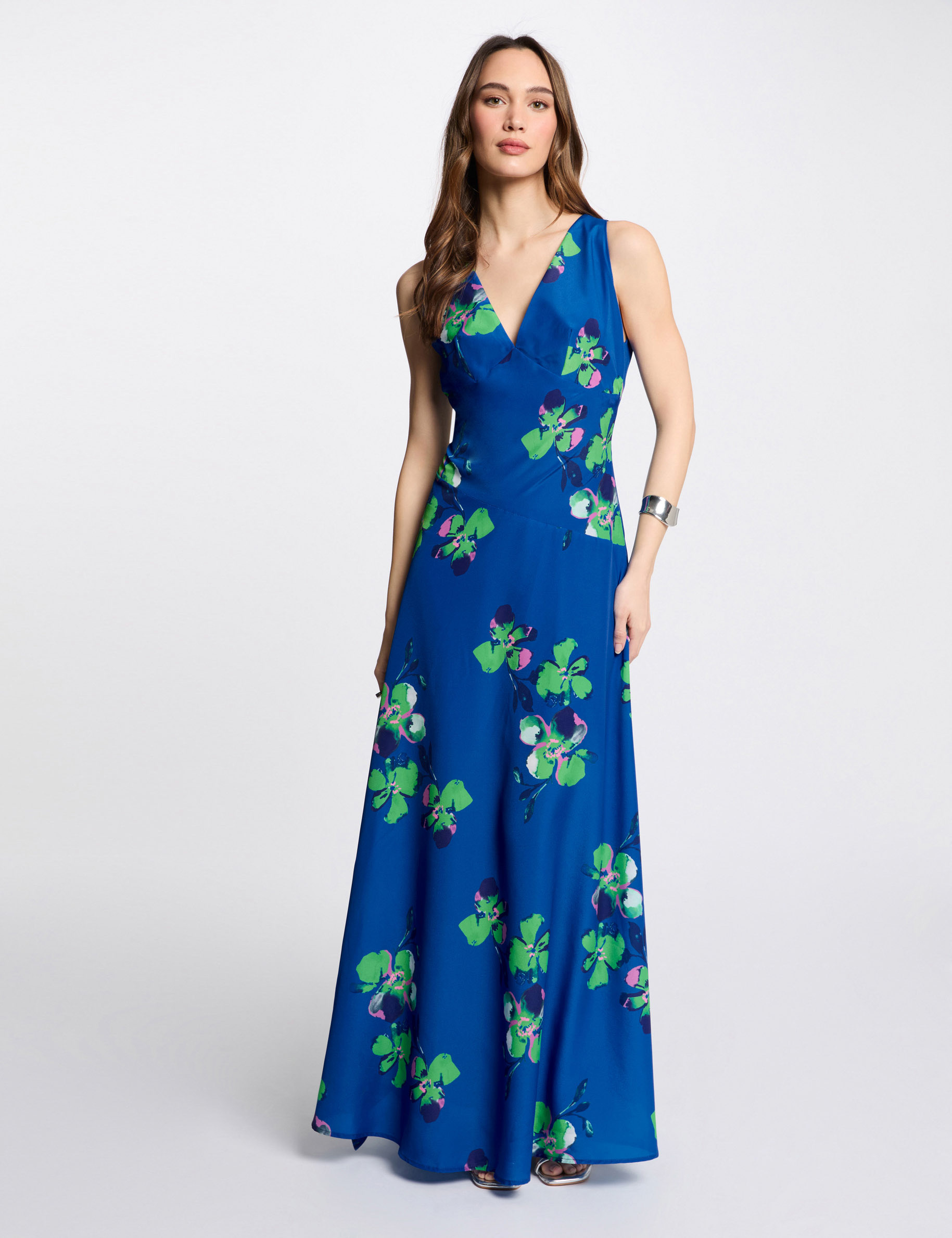 robe longue droite imprimee multicolore femme Robe longue droite imprimée multicolore femme