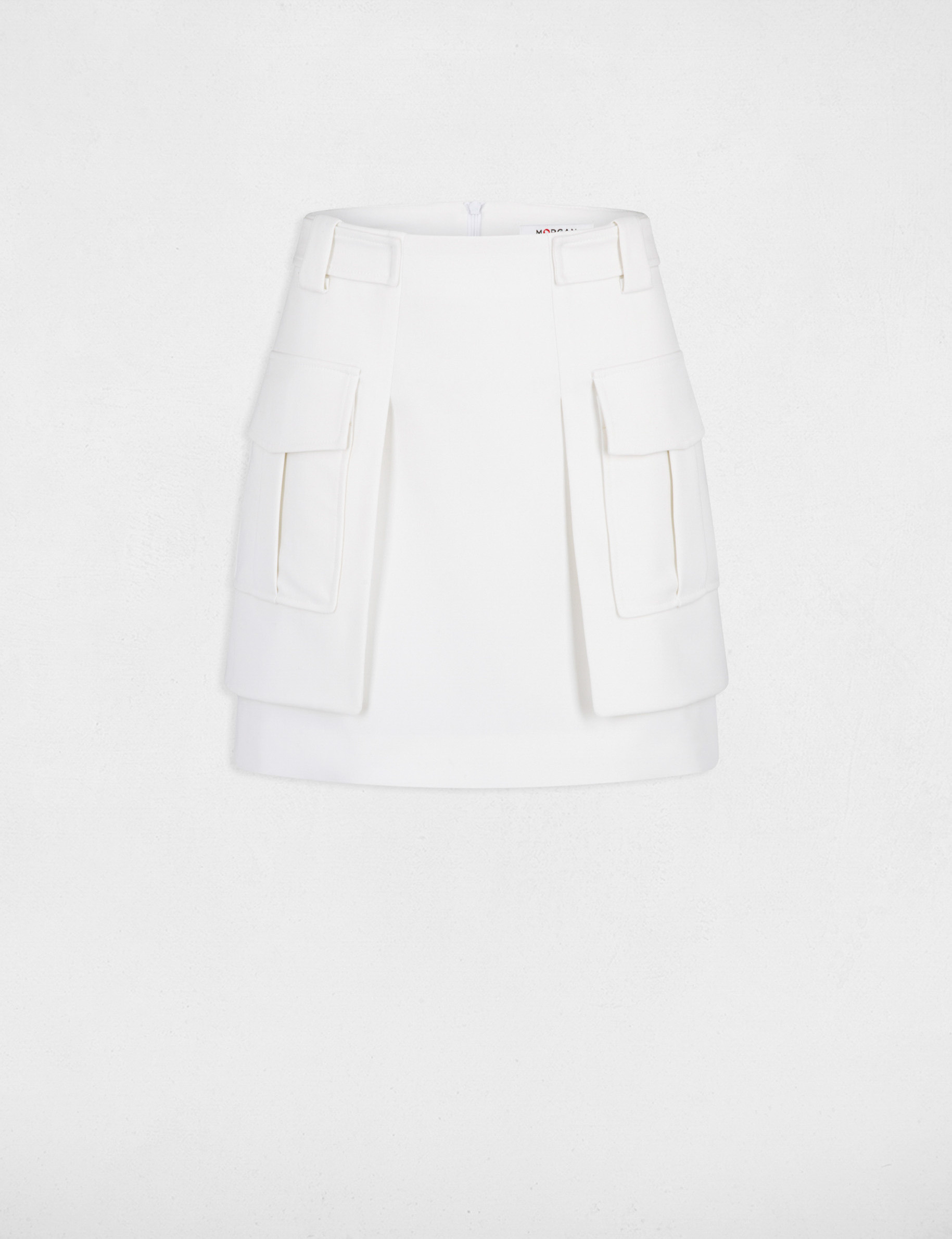 Straight skirt with side pockets ecru ladies'