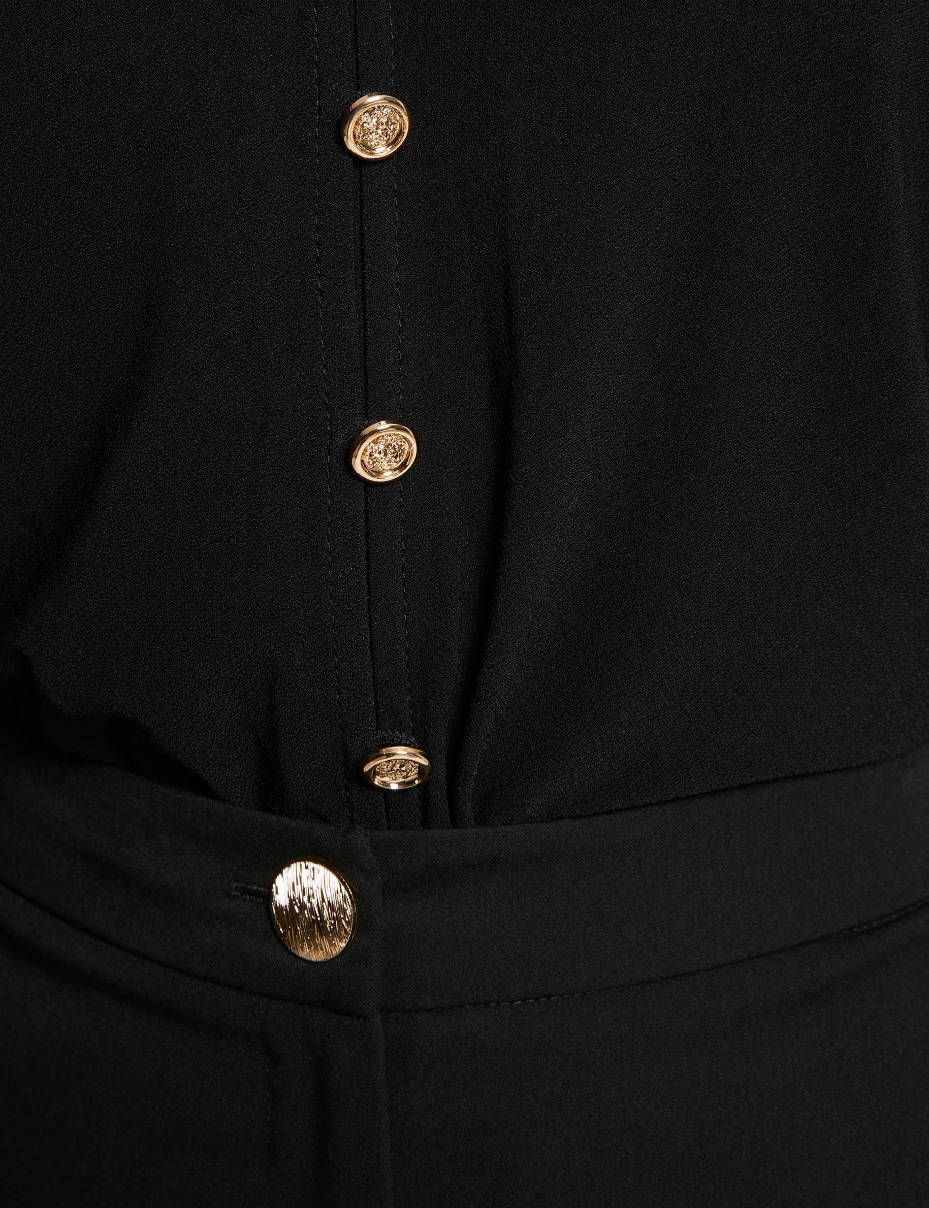 buttoned voile t shirt black women null