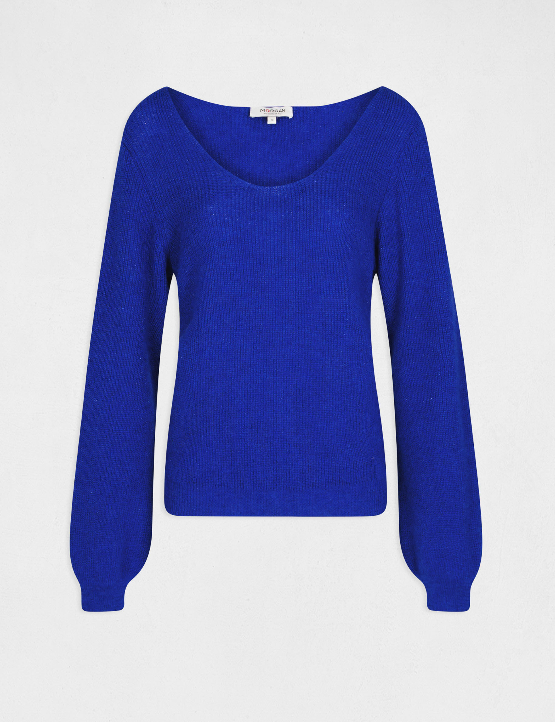 long sleeved jumper with round neck electric blue ladies Long-sleeved jumper with round neck electric blue ladies'