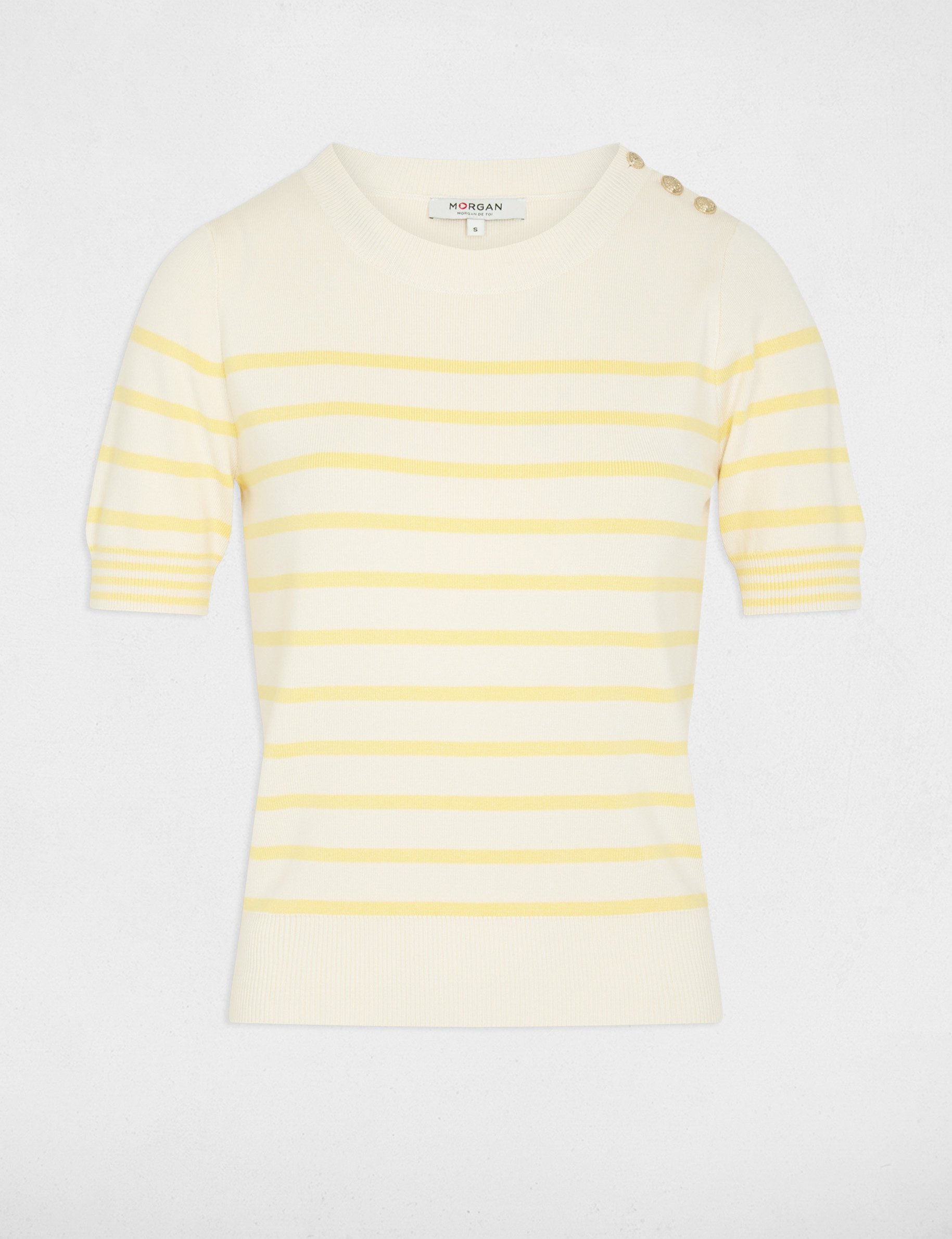 stripped jumper short sleeves ivory women Stripped jumper short-sleeves ivory women
