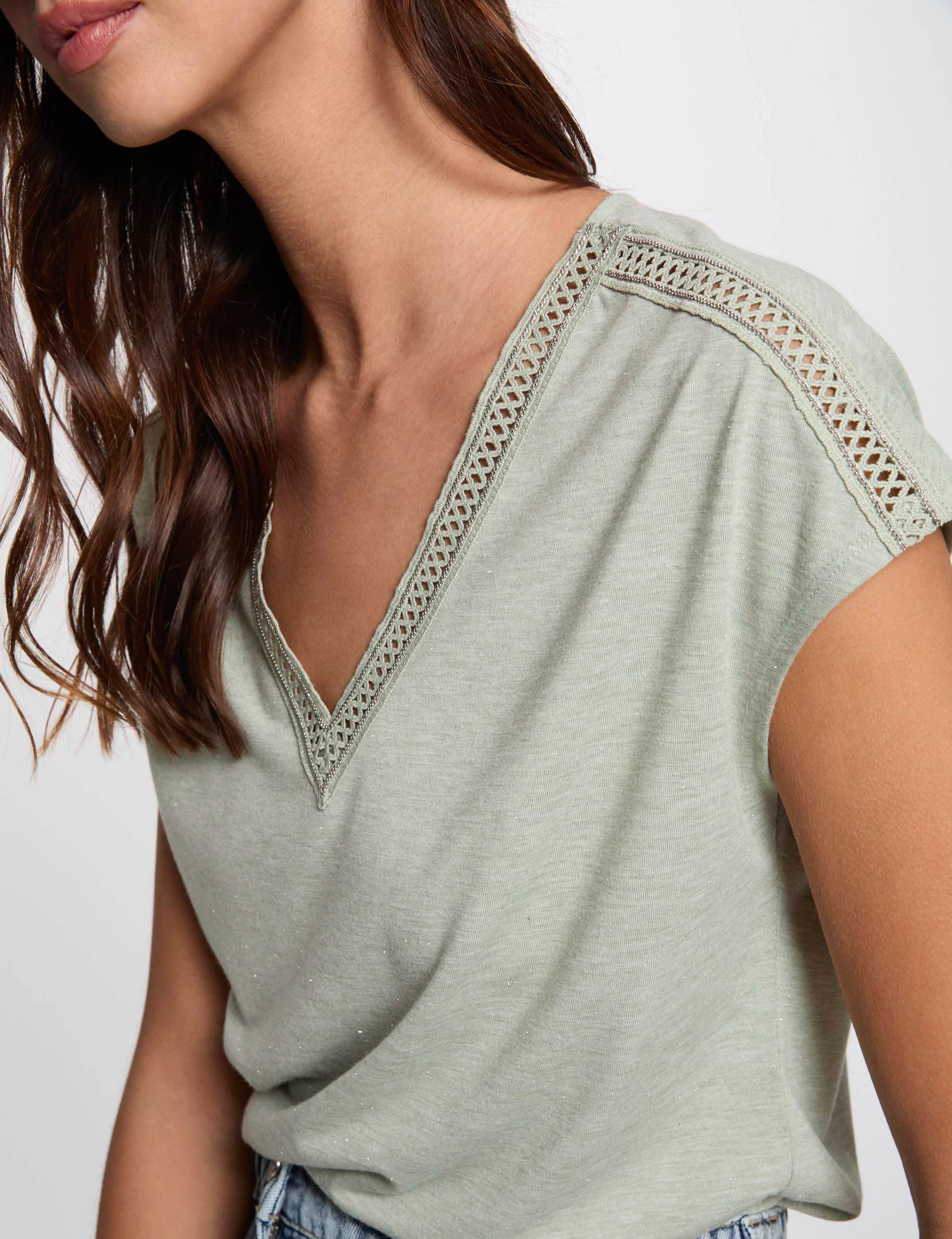 short sleeved t shirt light green women Short-sleeved t-shirt light green women