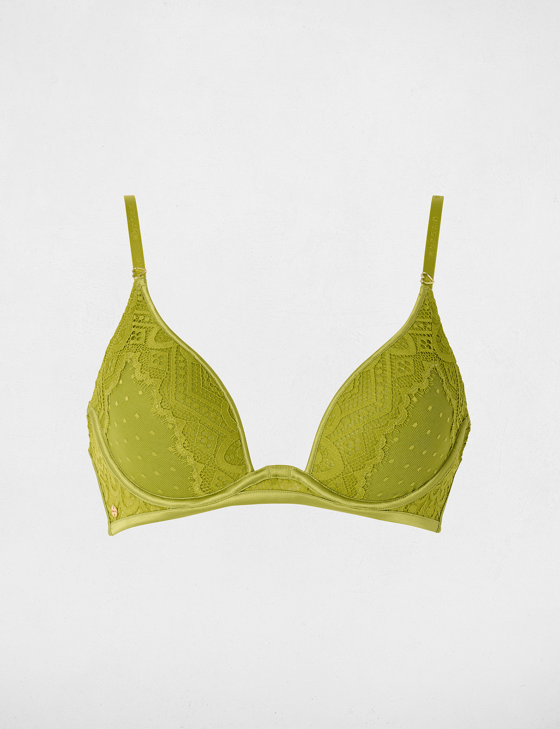 Lace padded bra green women