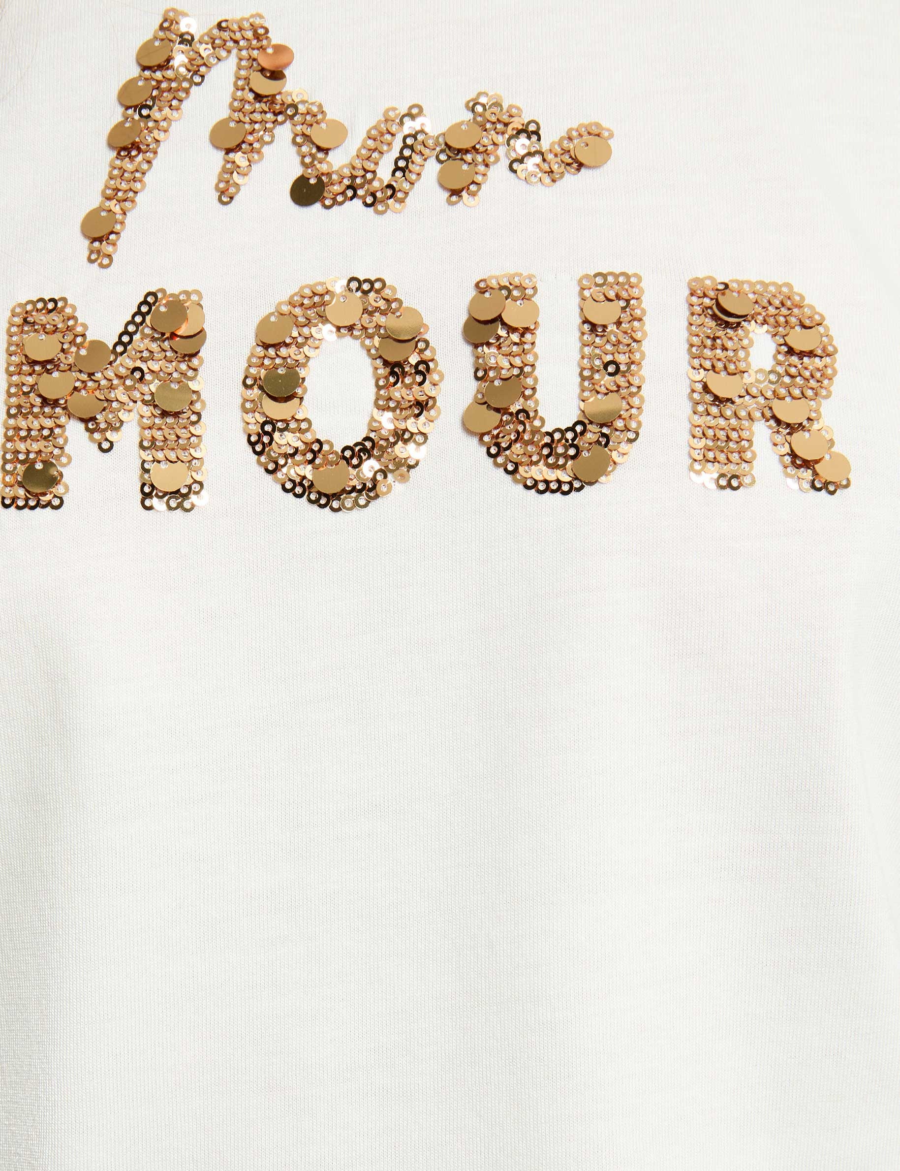 sequin embroidered t shirt white women null