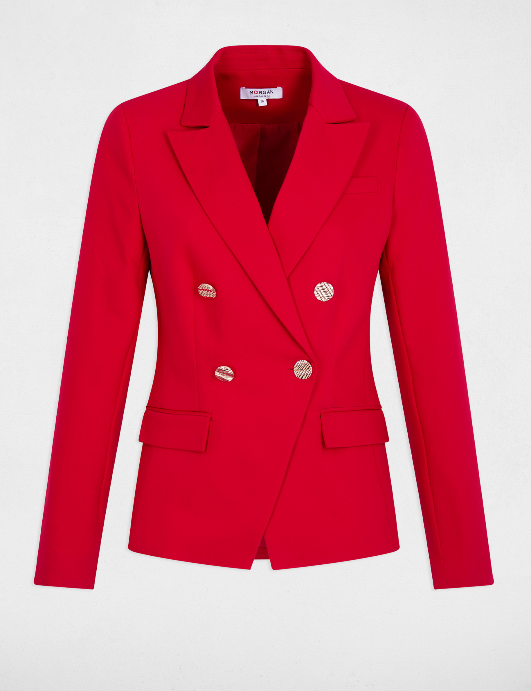 Double breasted blazer red women