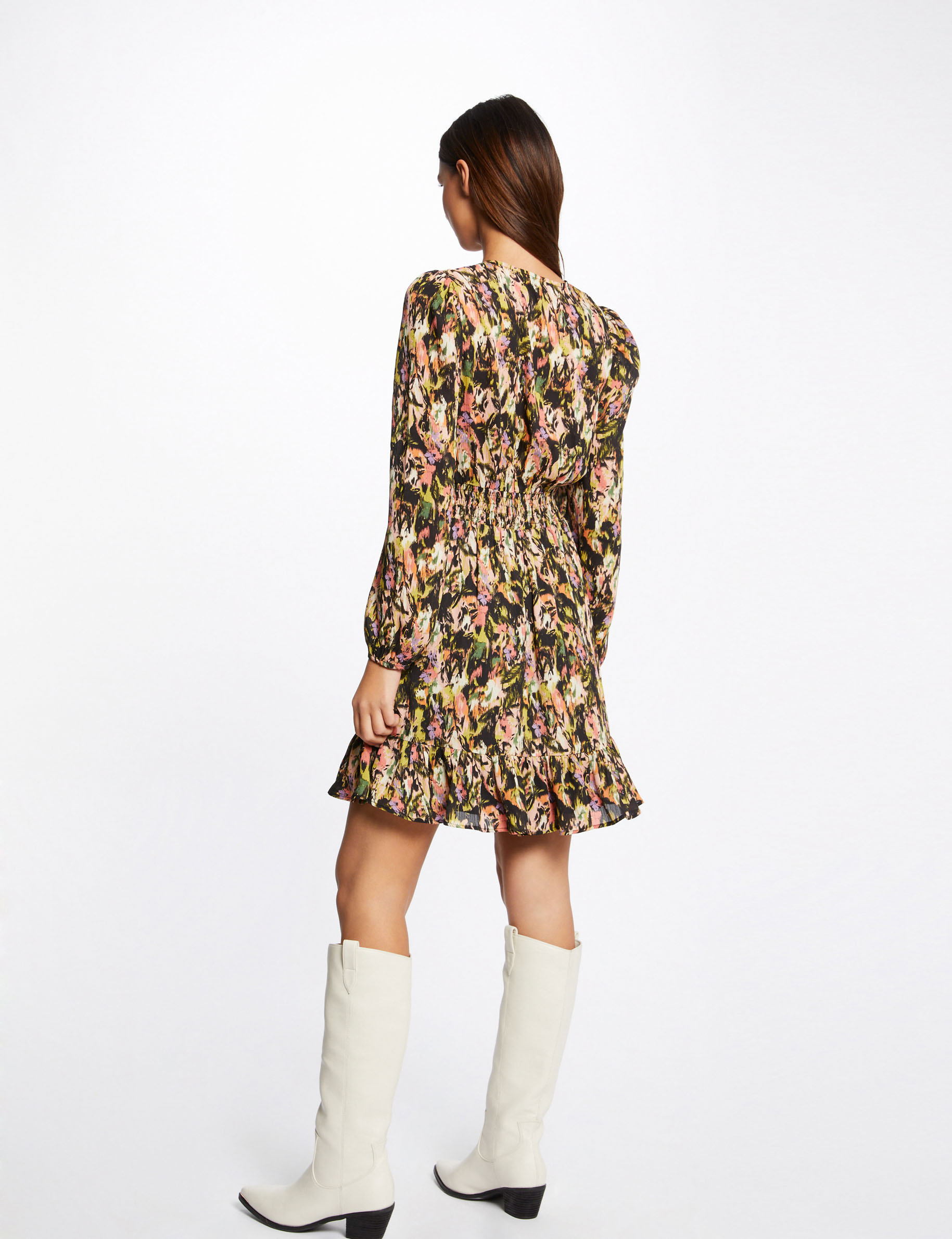 A-line dress with abstract print multico ladies' A-line dress with abstract print multico ladies'