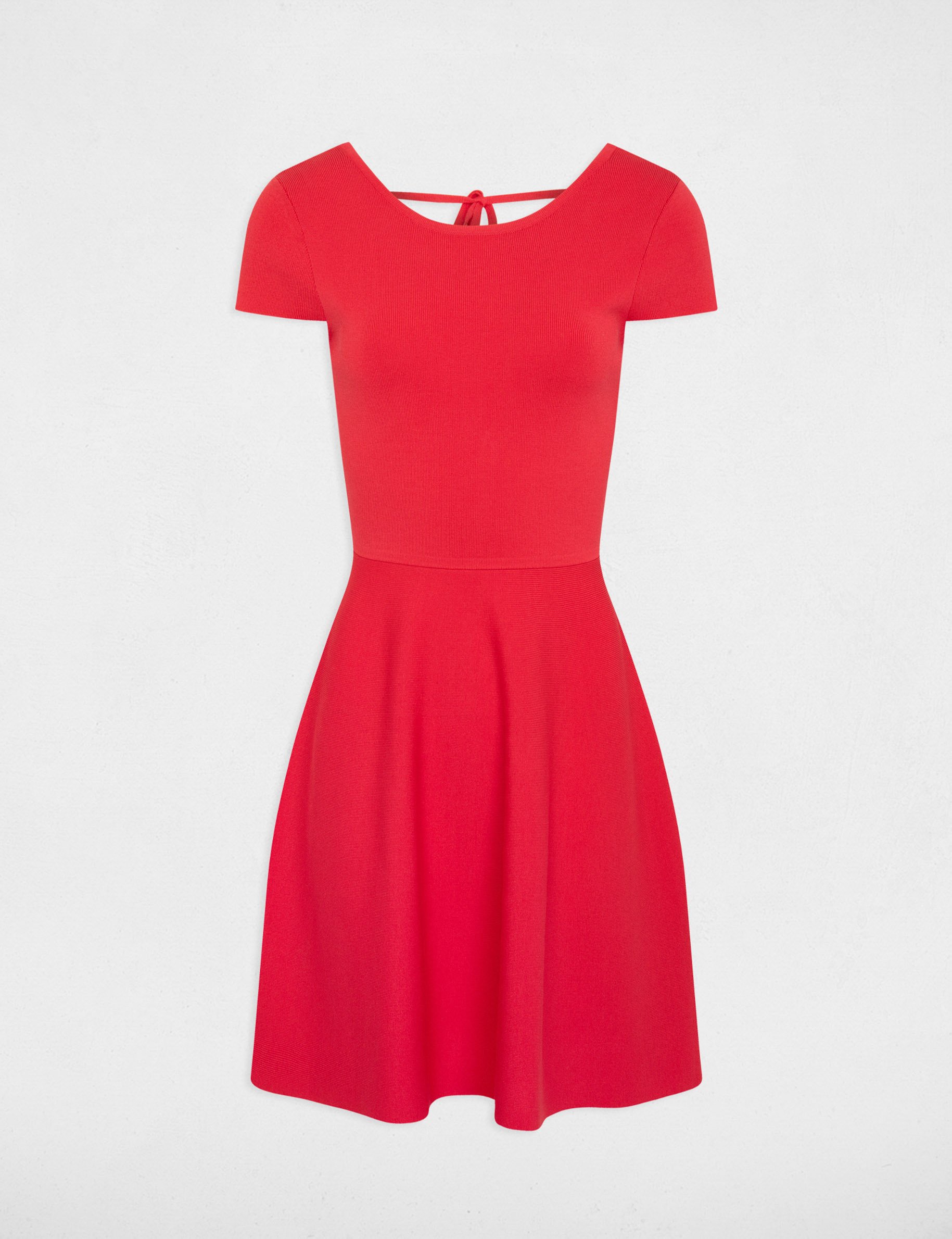 Mini knitted skater dress medium red ladies'