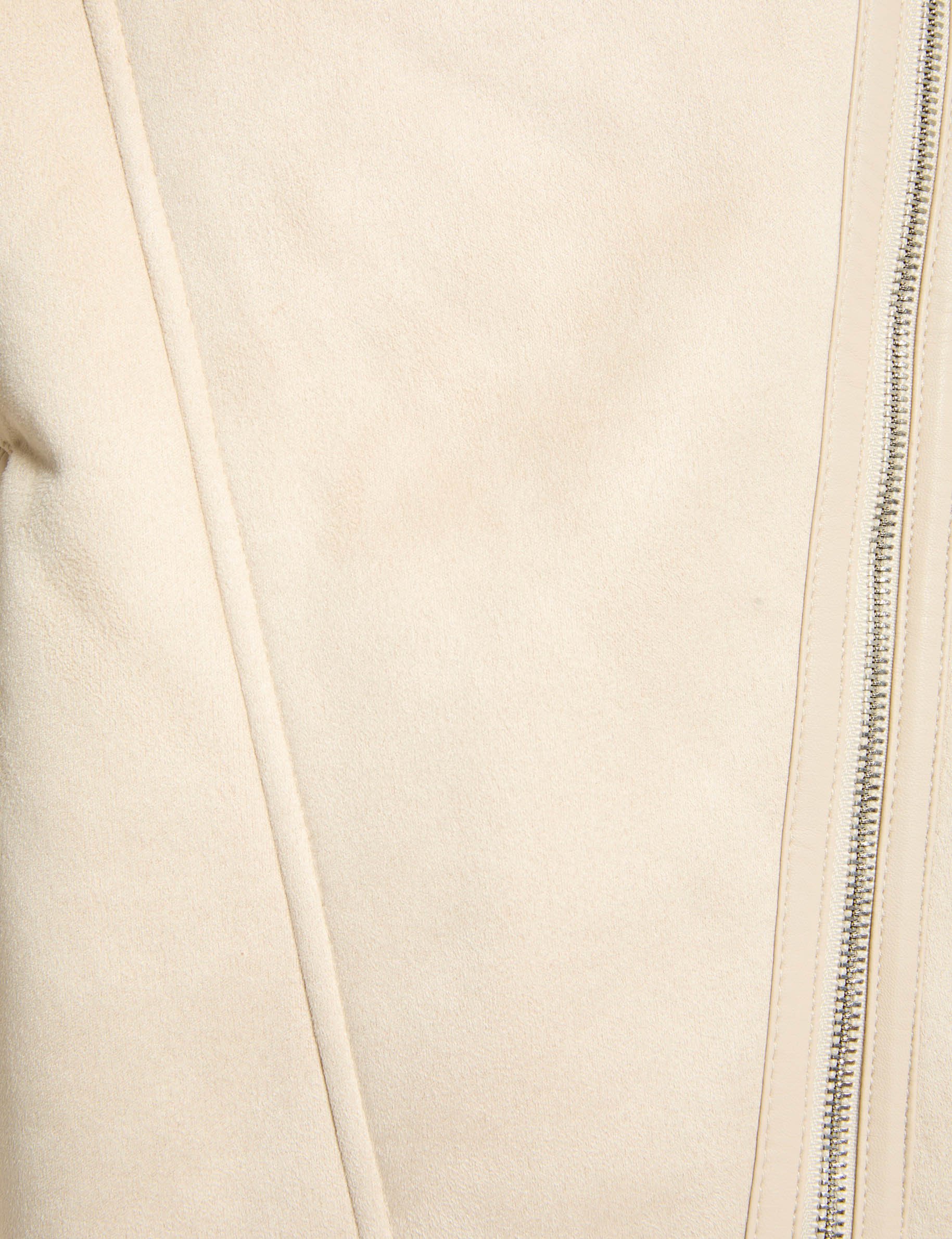 zipped jacket suede effect ivory women null