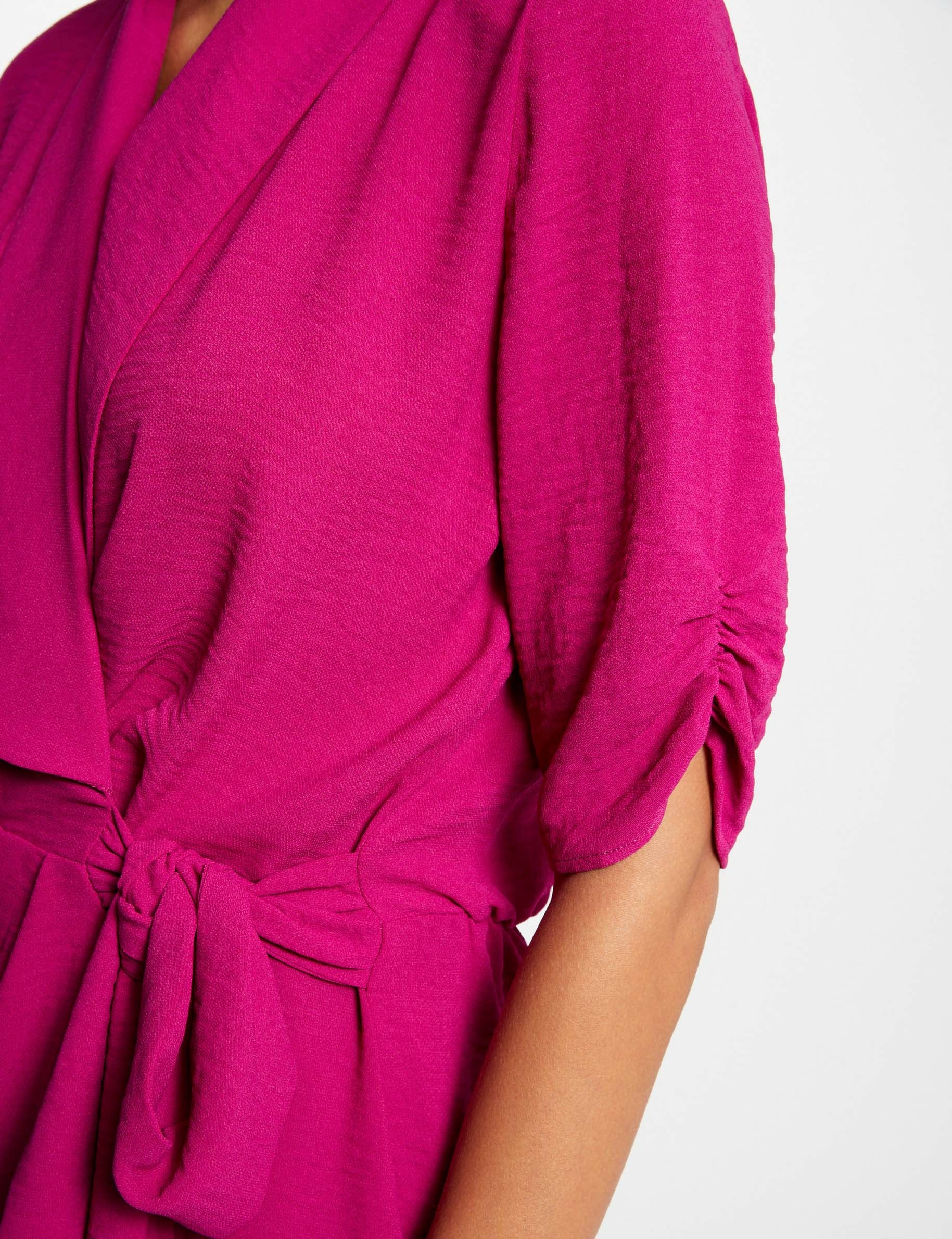 Wrap dress with 3/4-length sleeves raspberry ladies'
