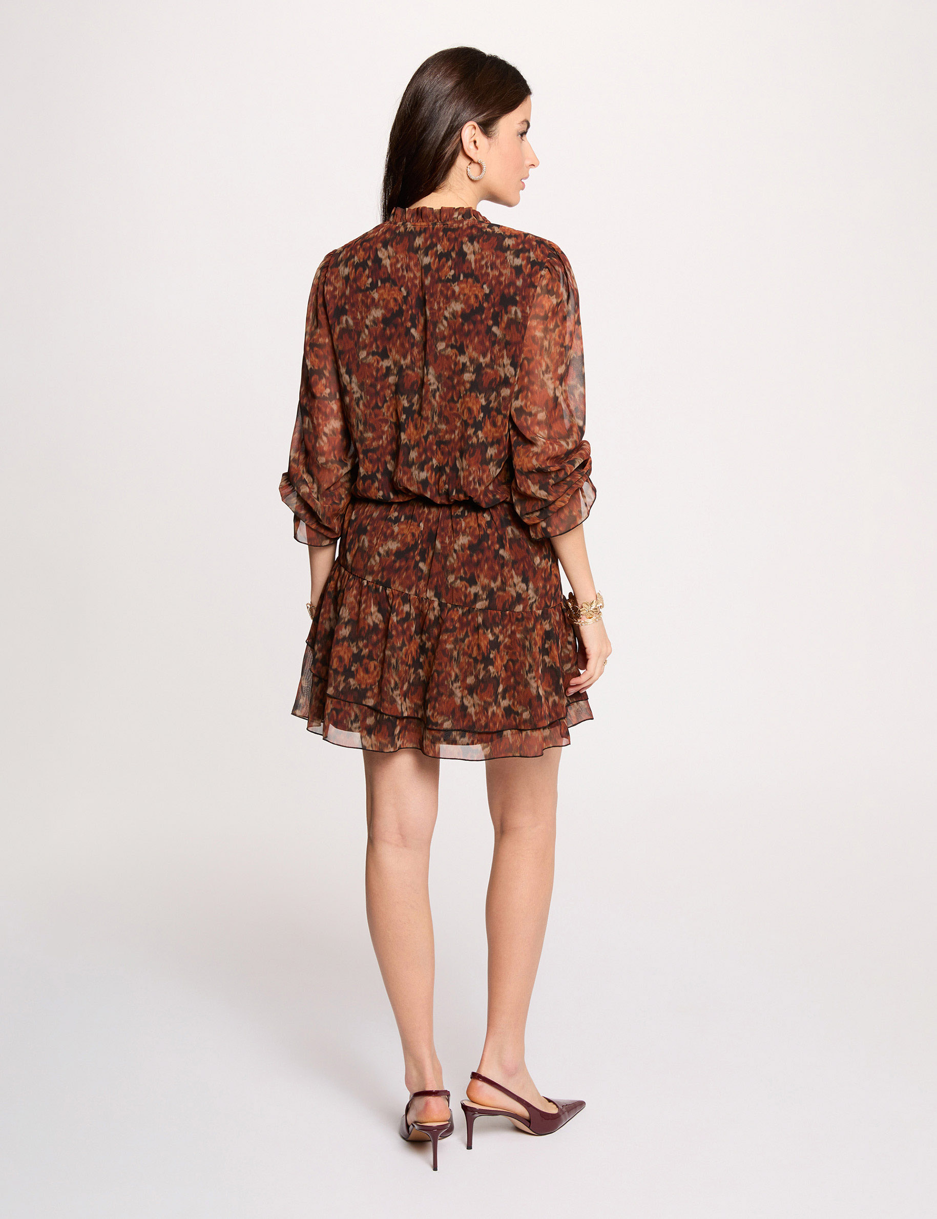 Fitted short dress multicolor women