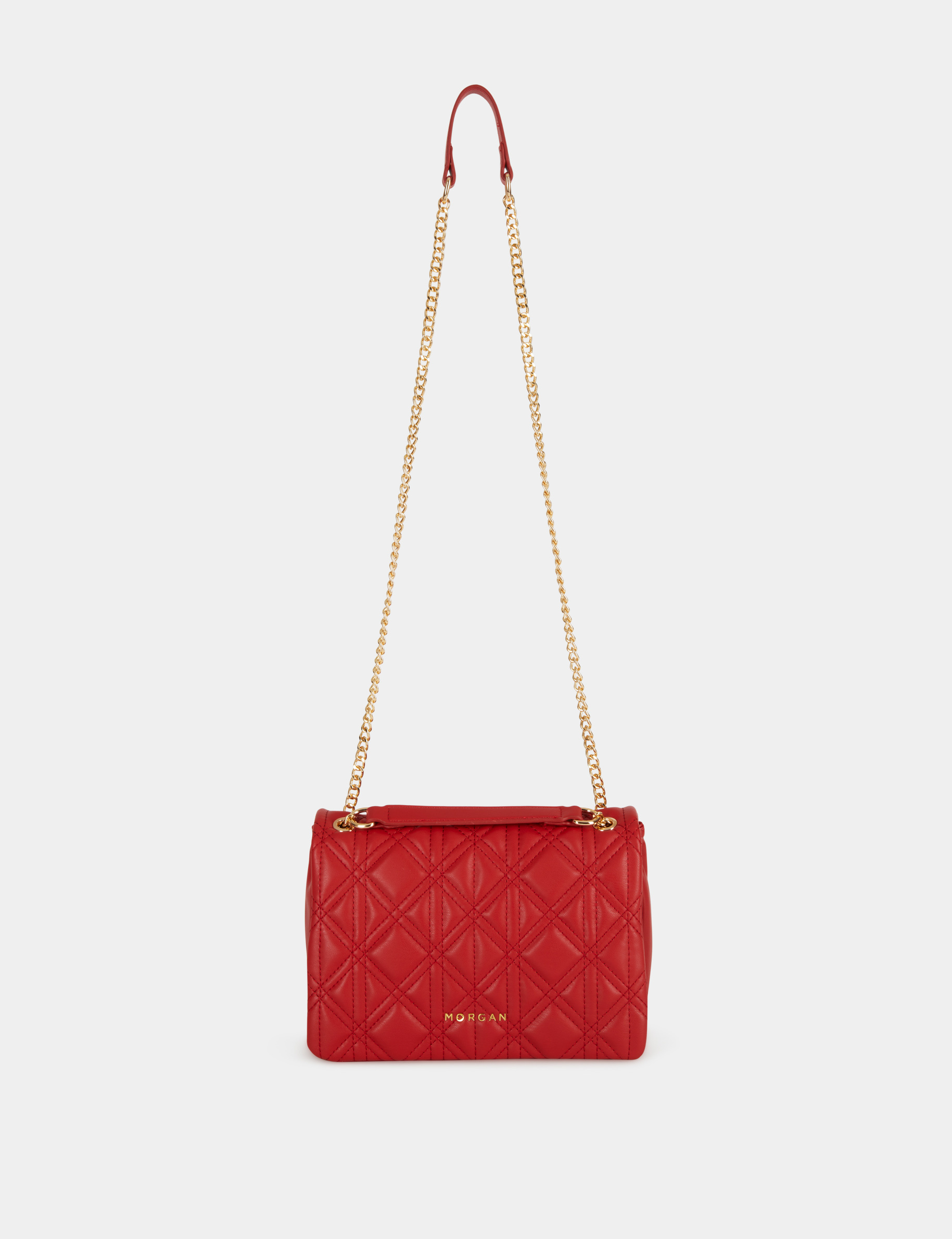 Clutch bag with quilted effect red ladies'