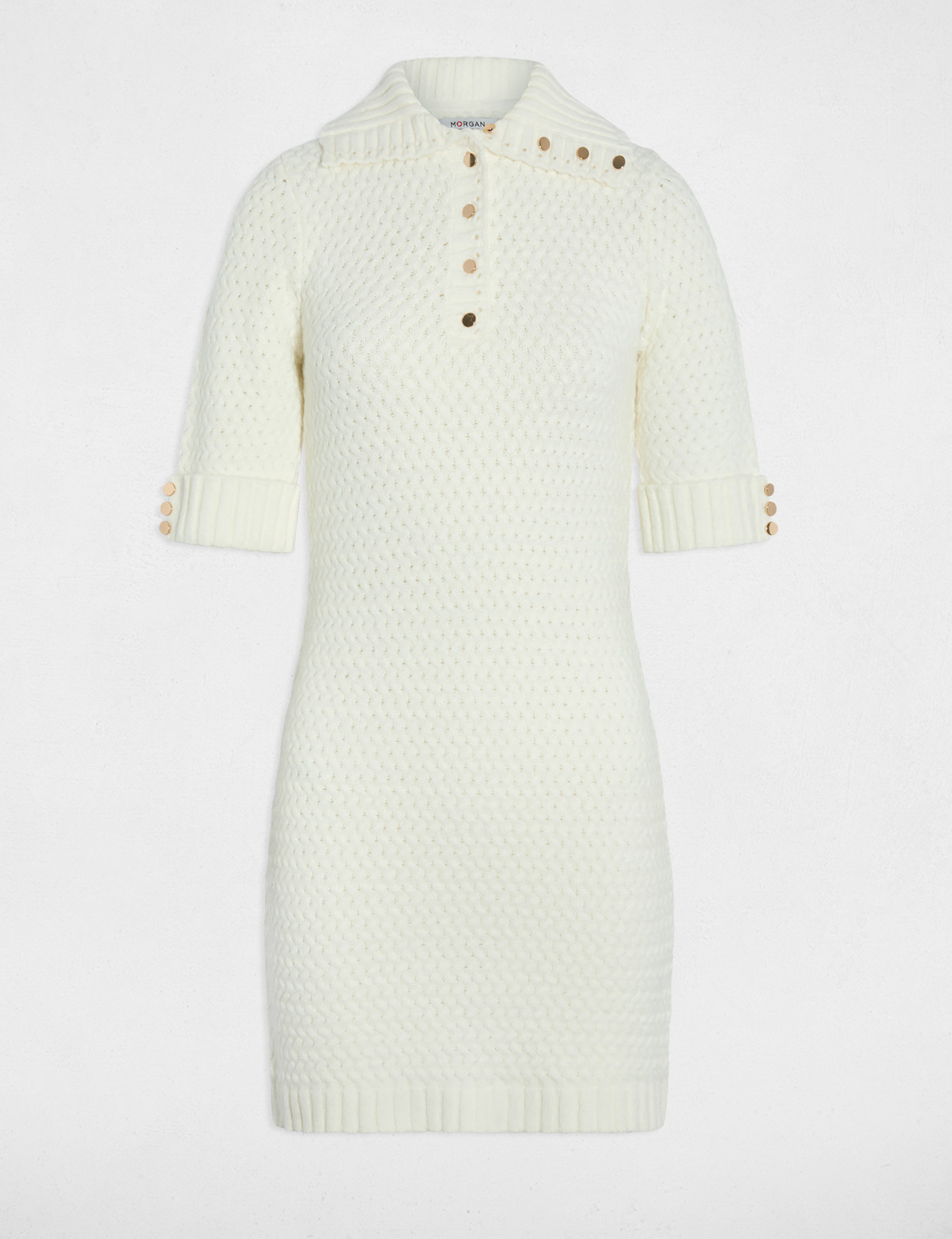 robe courte col camionneur blanc femme white women