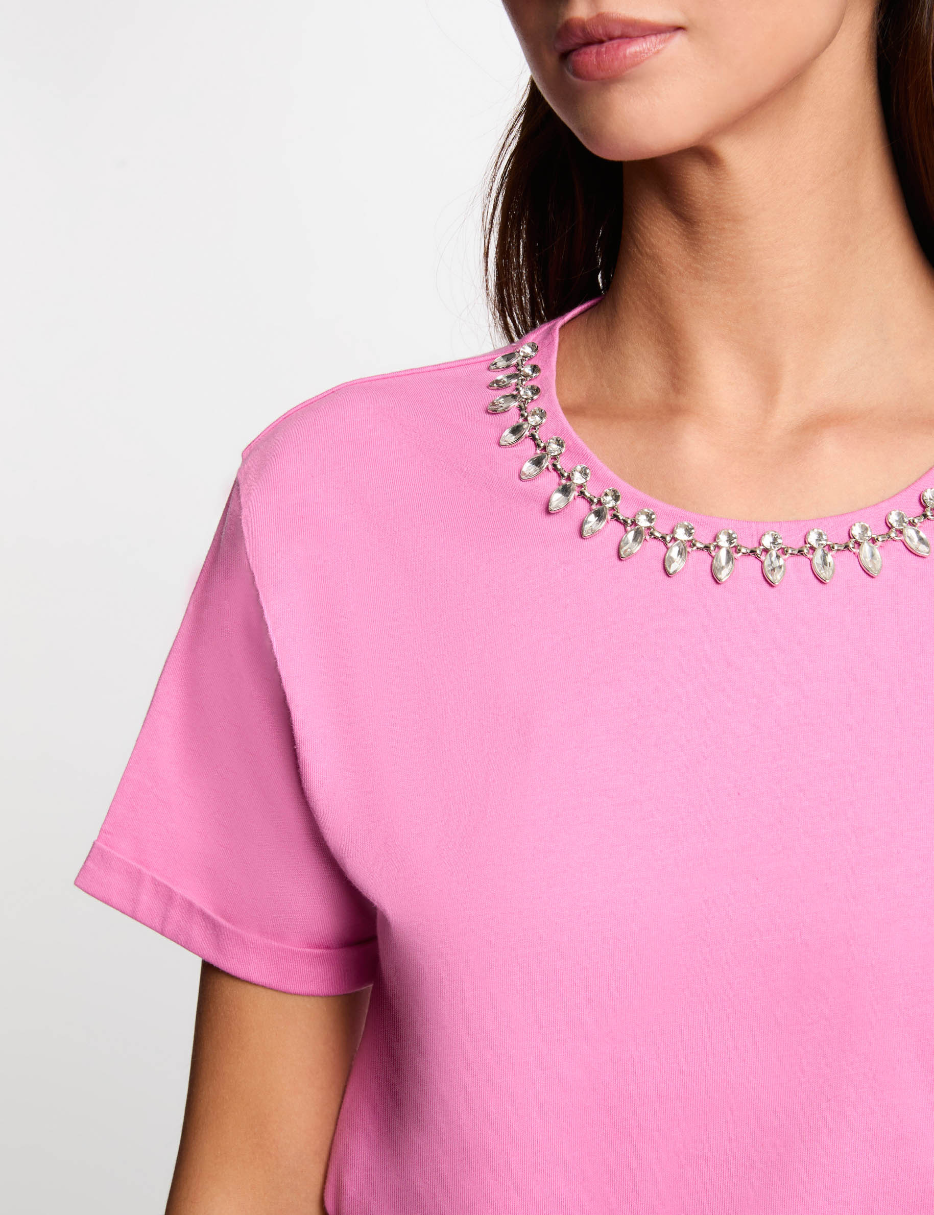 short sleeved t shirt jewels pink women Short-sleeved t-shirt jewels pink women