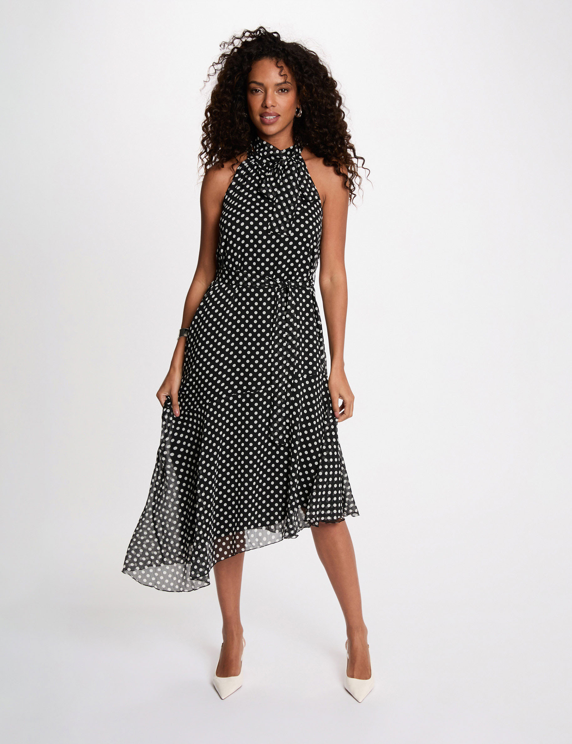 Flowy dress with high neck black women