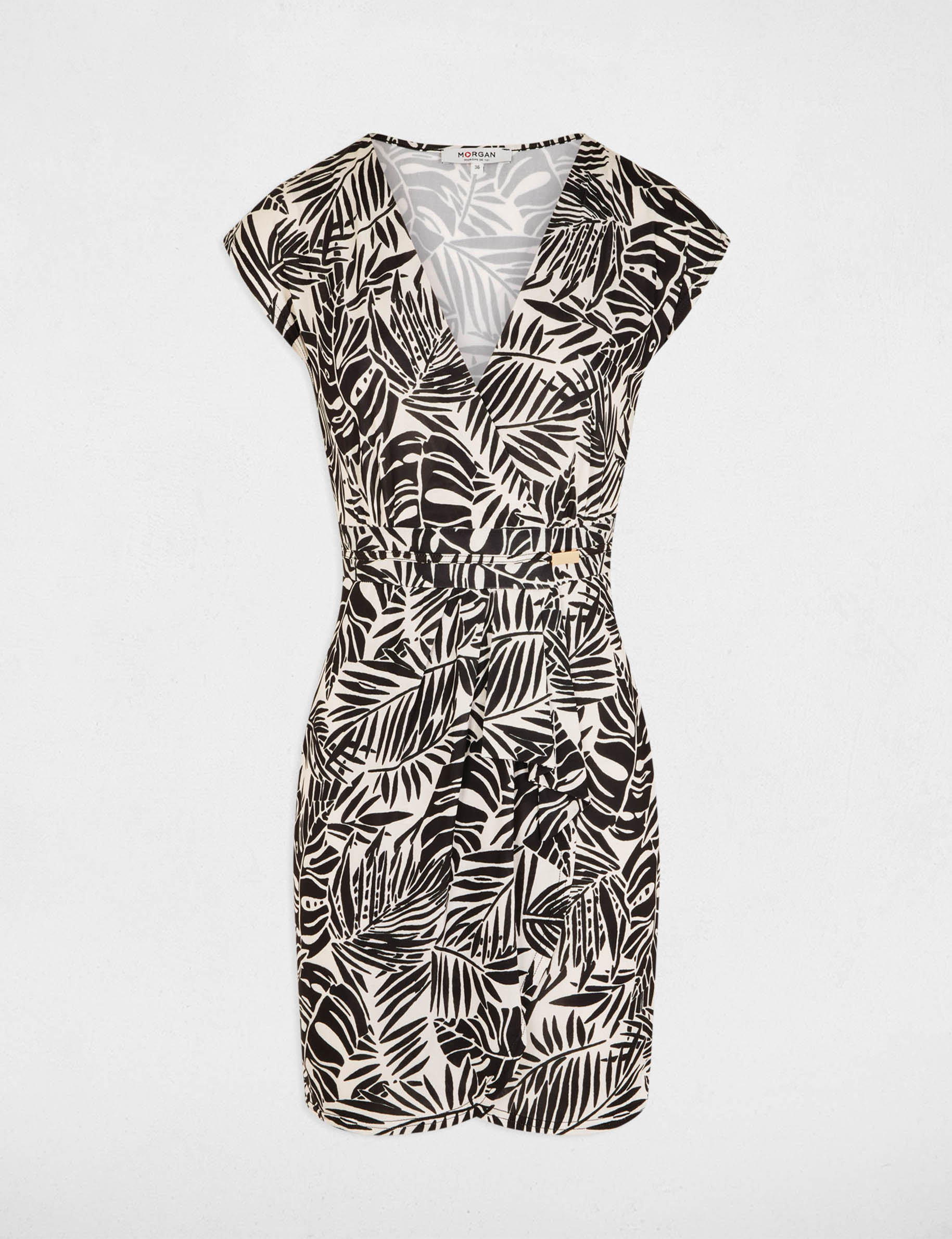 Flowy neckline dress multicolor women