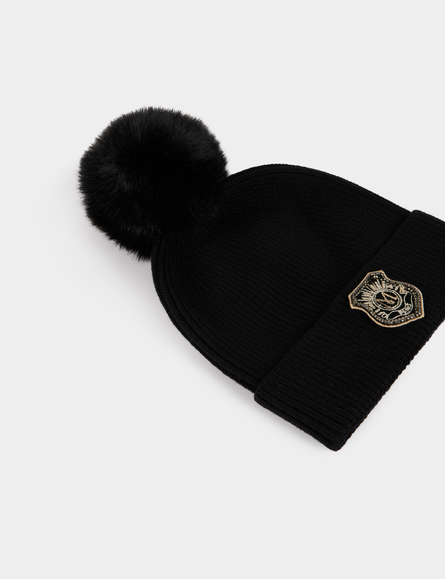 beanie with pom pom black women Beanie with pom-pom black women